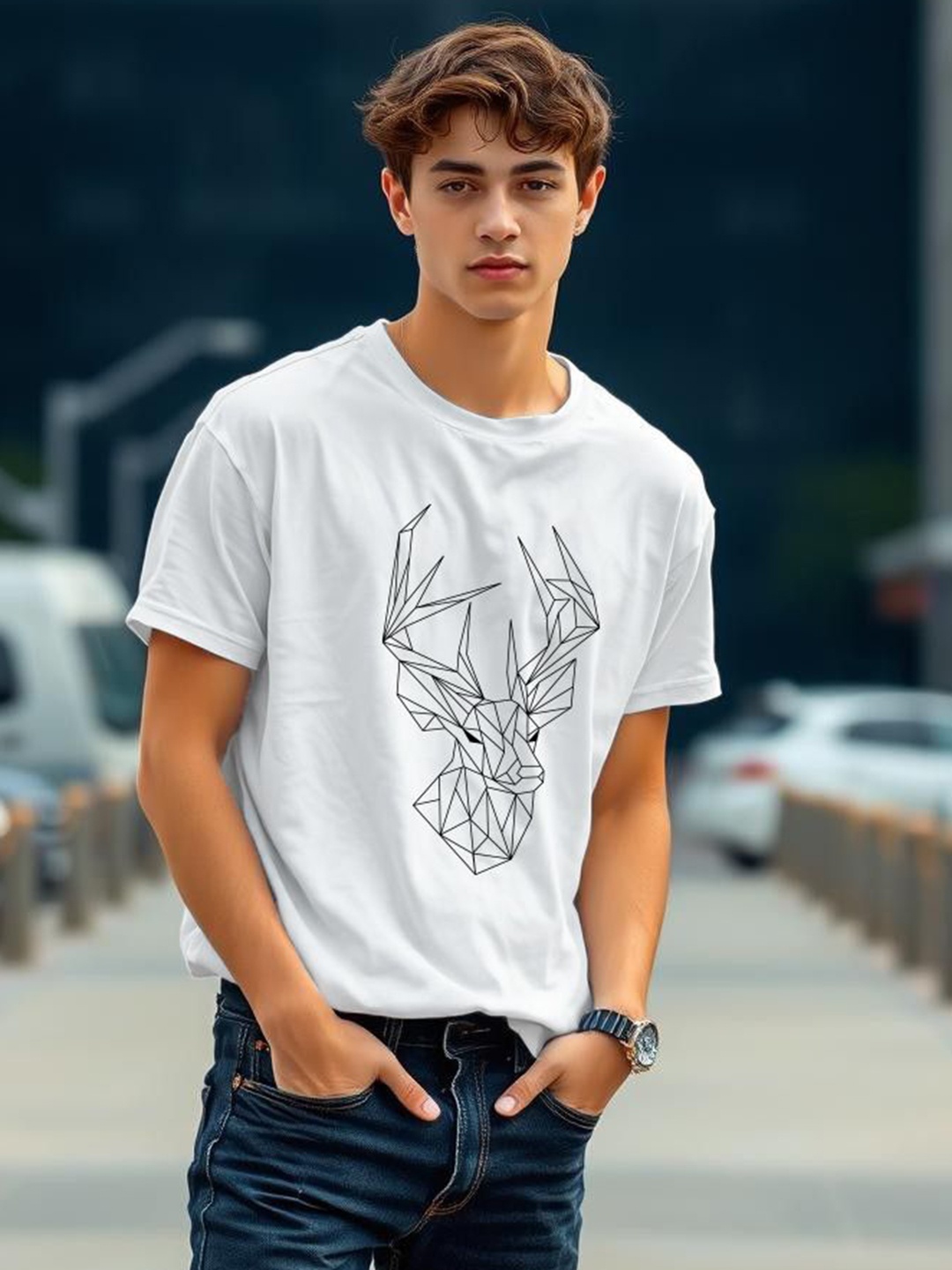 

TOGS & TERRE Men Typography Printed Organic Cotton T-shirt, White