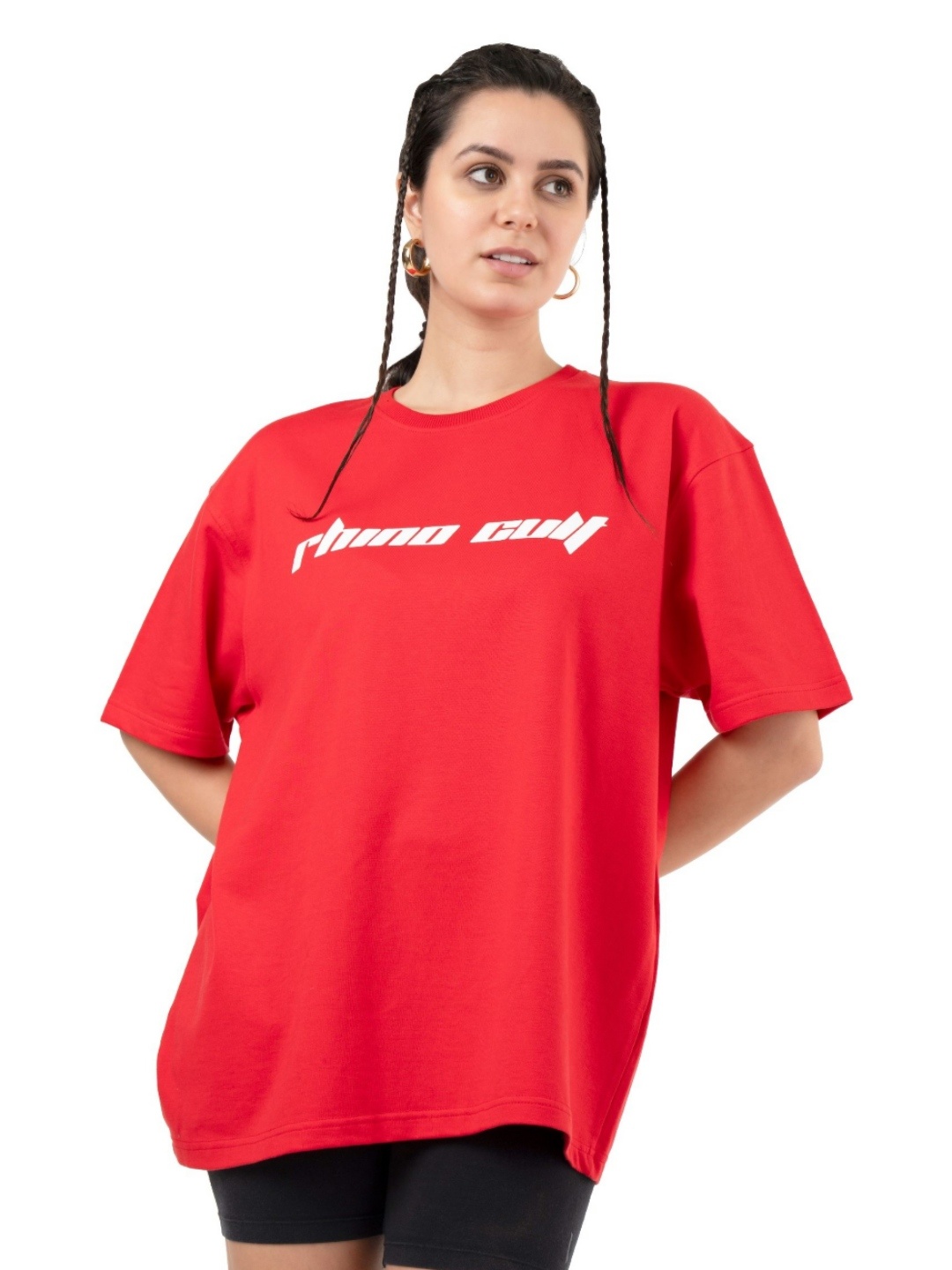 

RHINO CULT Women Printed Pockets T-shirt, Red