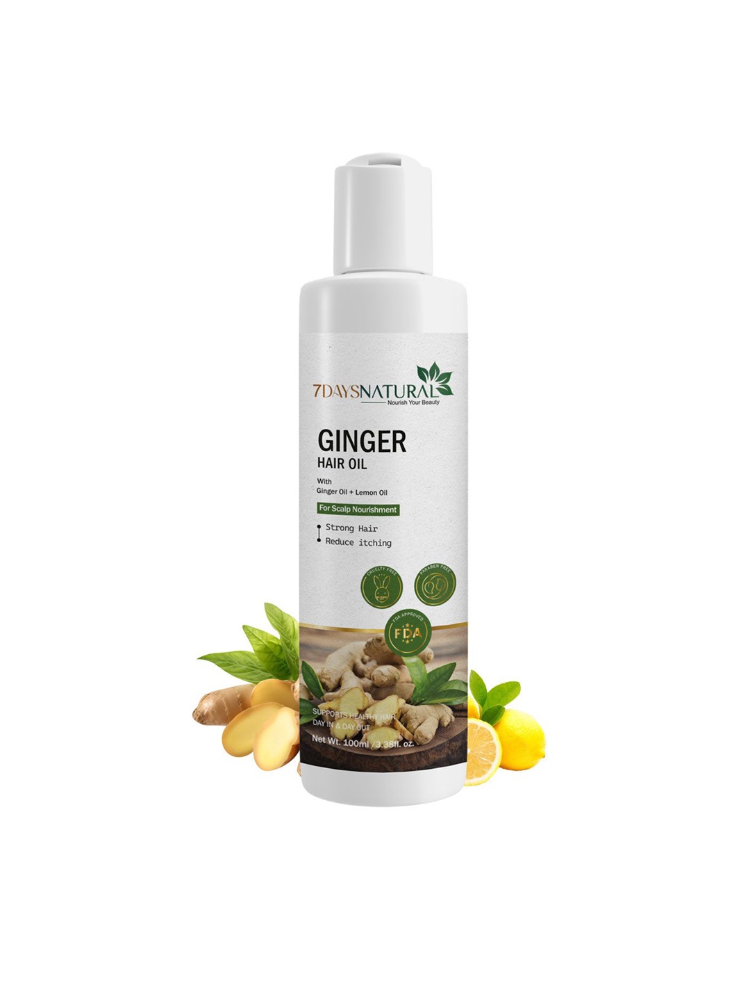 

7DAYS Natural Ginger Hair Oil For Scalp Nourishment - 100 ml, White
