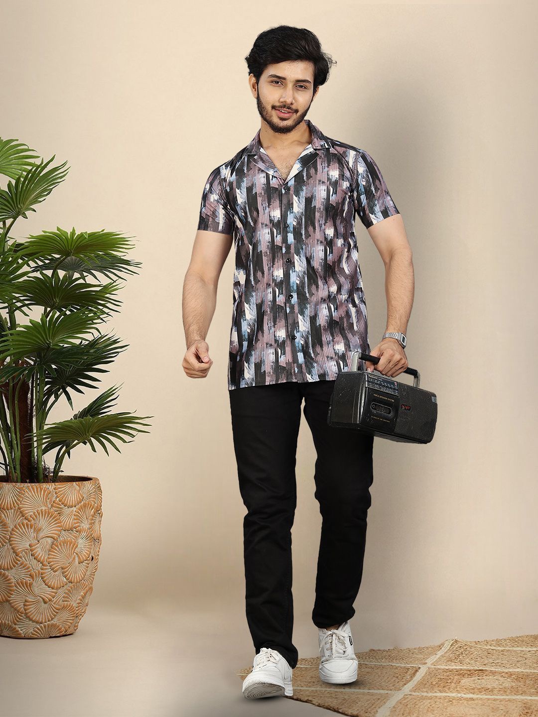 

Moda Rapido Men Original Opaque Printed Casual Shirt, Multi