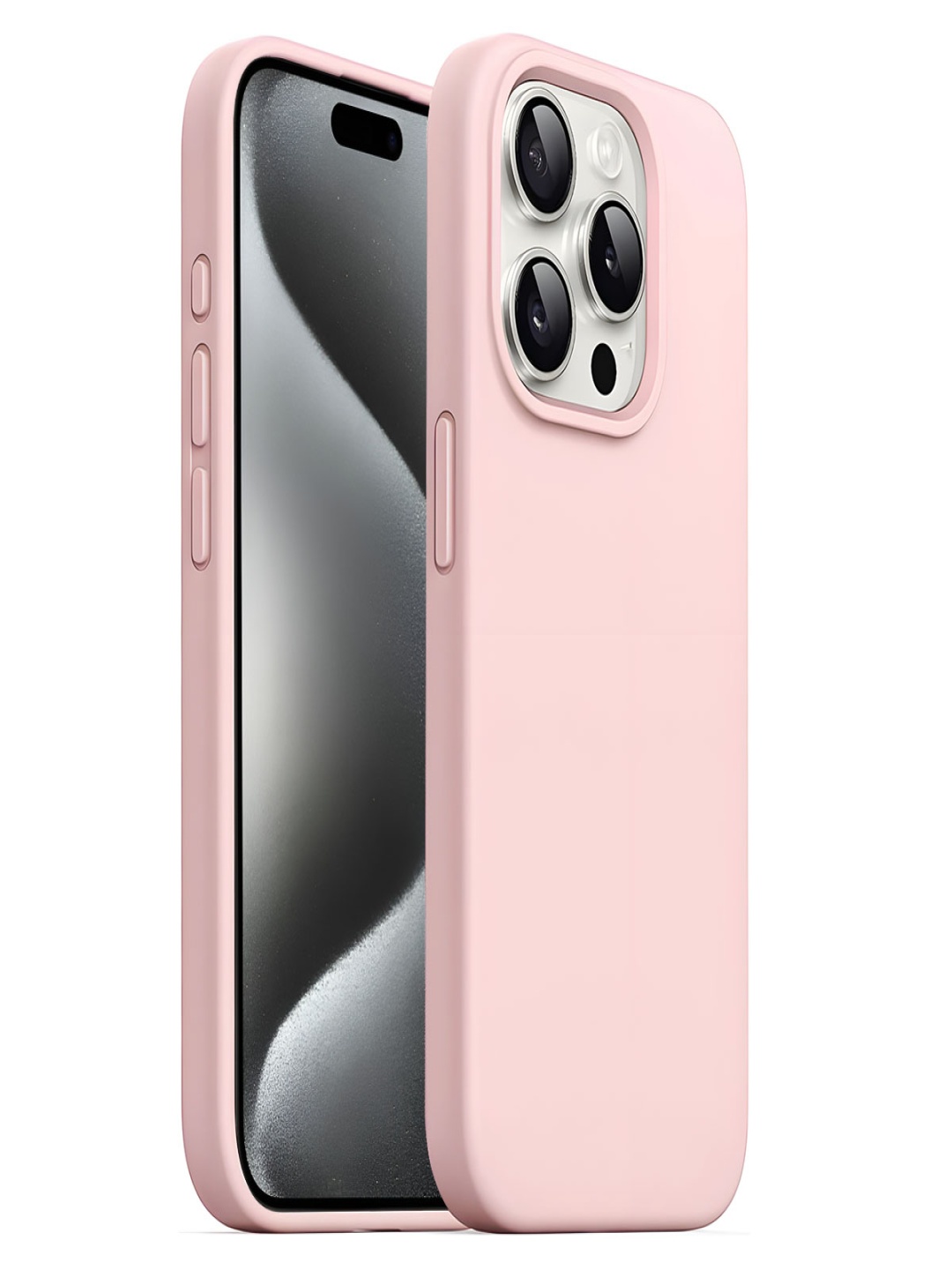 

LIRAMARK Solid Printed iPhone 15 Pro Max Back Case Mobile Accessories, Pink