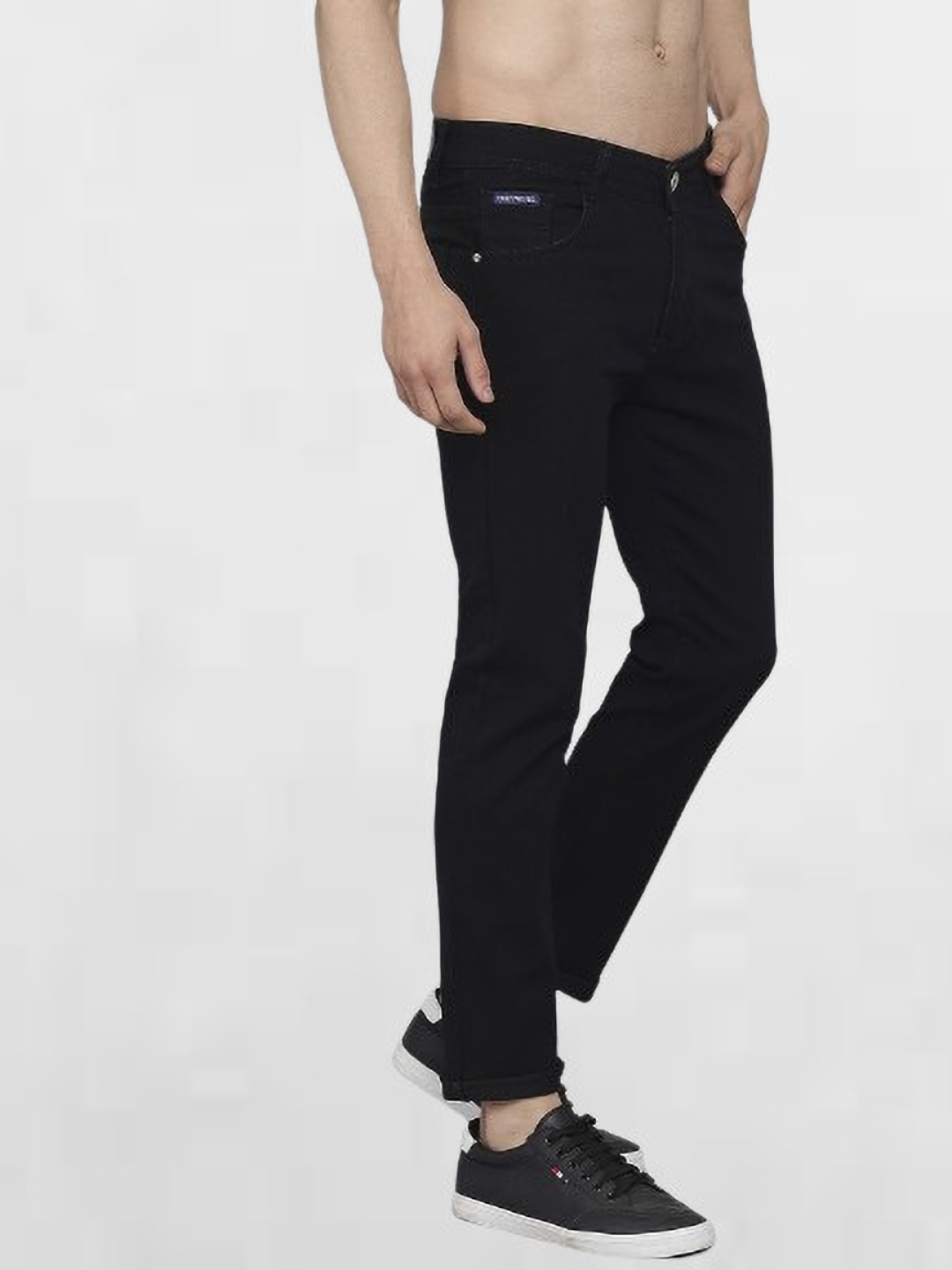 

DAKWINS Men Slash Knee Jeans, Black