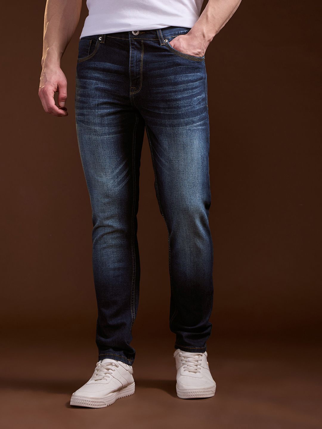 

THE BEAR HOUSE Men Slim Fit Stretchable Jeans, Blue