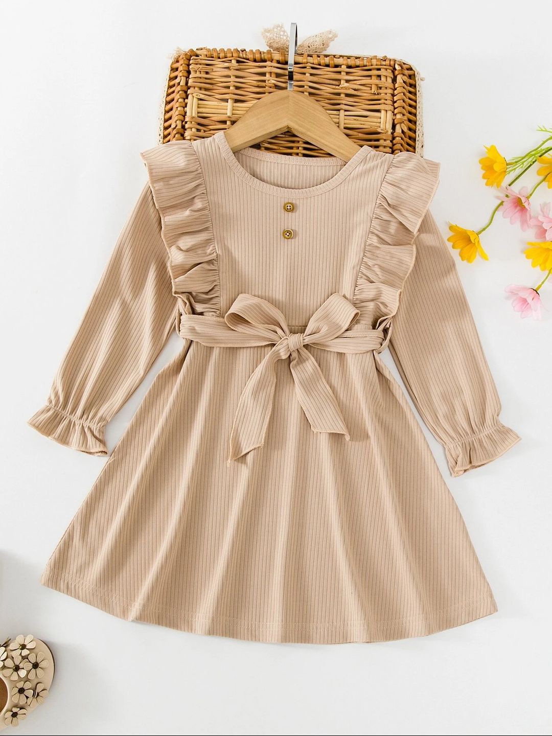 

BAESD Fit & Flare Dress, Beige