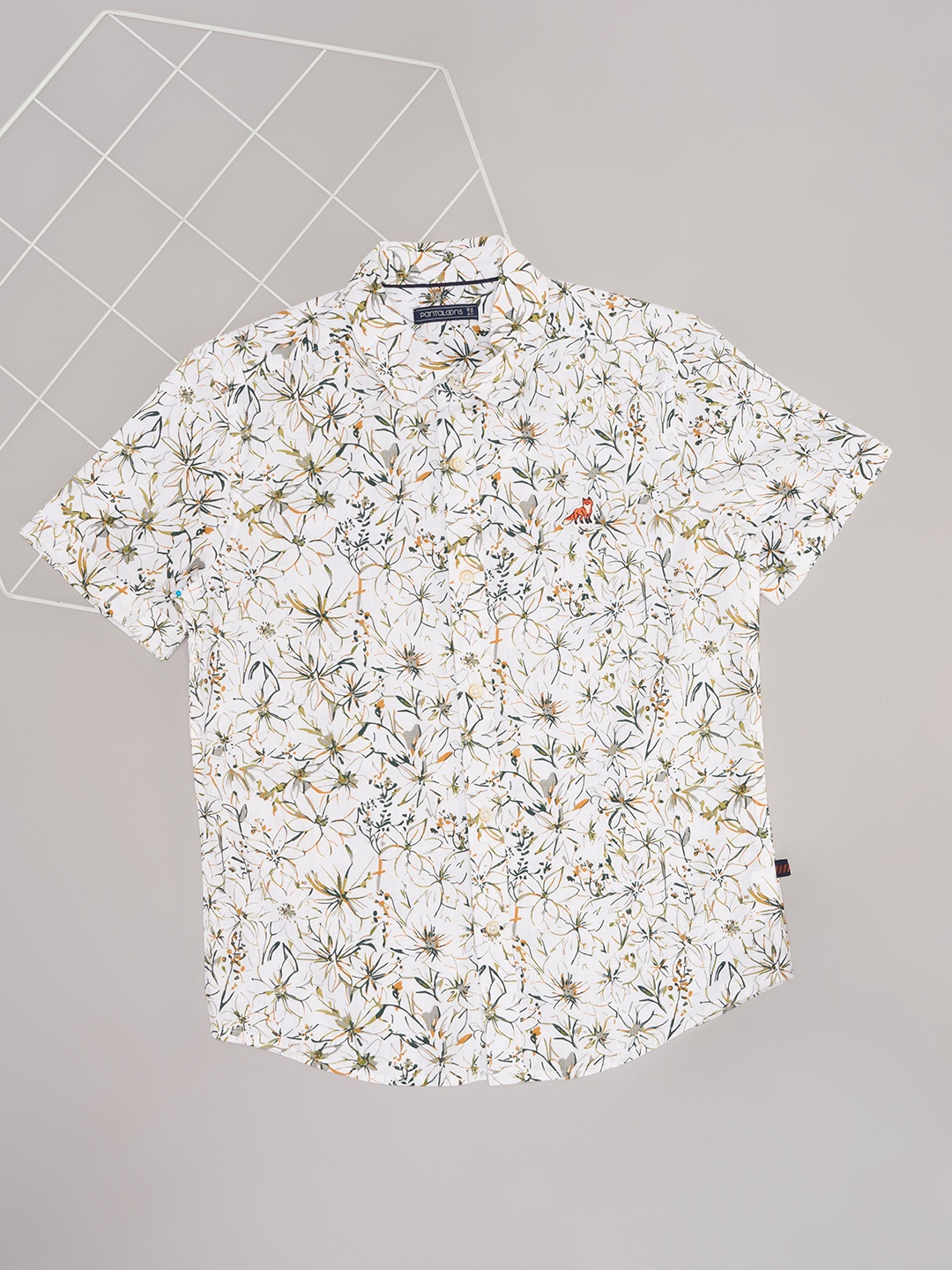 

Pantaloons Junior Boys Floral Opaque Party Shirt, White