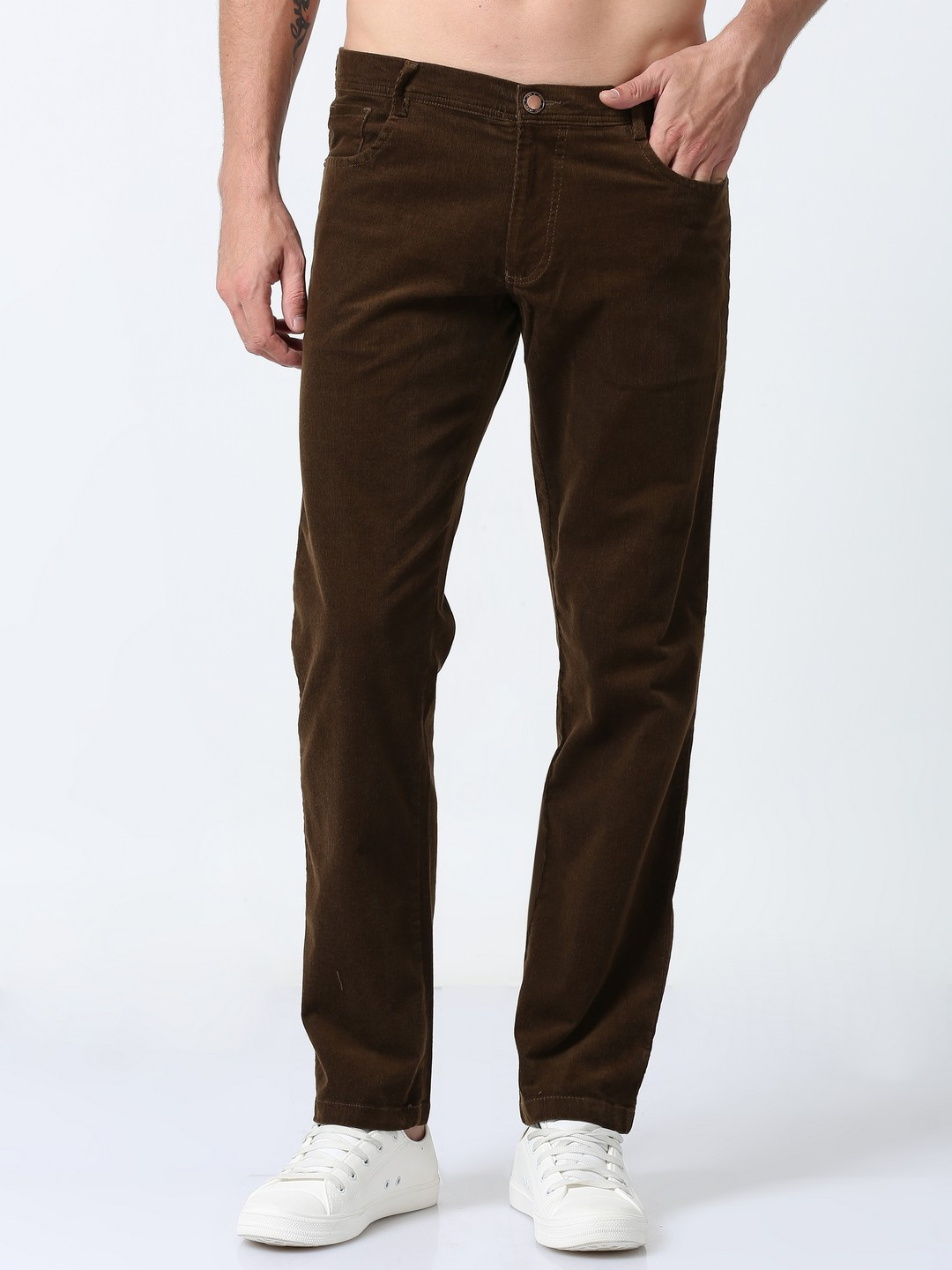

THE BEETEL HOUSE Men Relaxed Straight Leg Straight Fit Trousers, Brown
