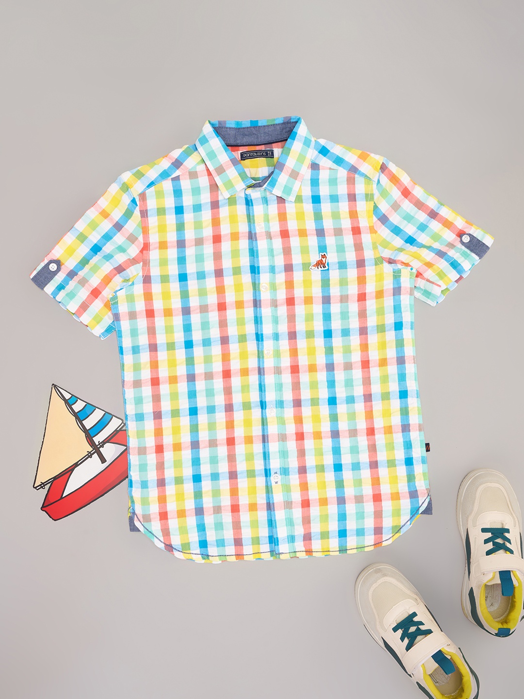 

Pantaloons Junior Boys Gingham Checks Opaque Casual Shirt, Yellow