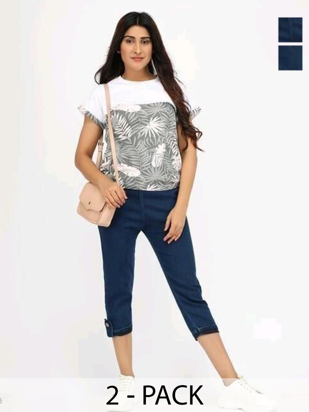

OUTER WEAR AYAM EXPORTS Women Capris, Navy blue