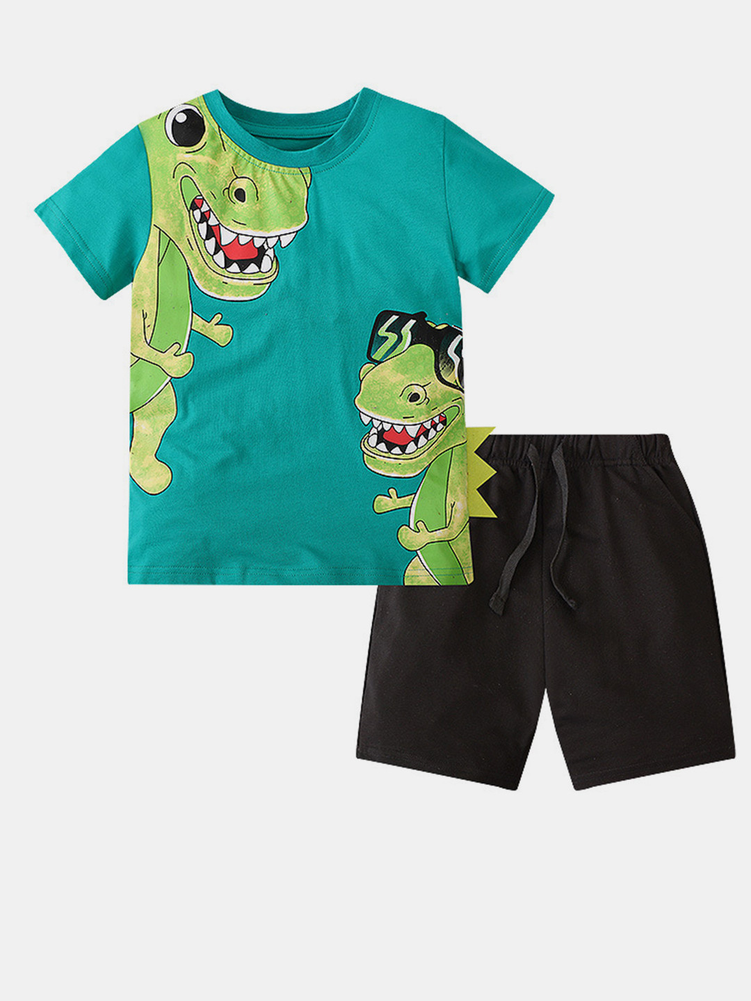 

YK Boys Printed T-shirt with Shorts Clothing Set, Turquoise blue