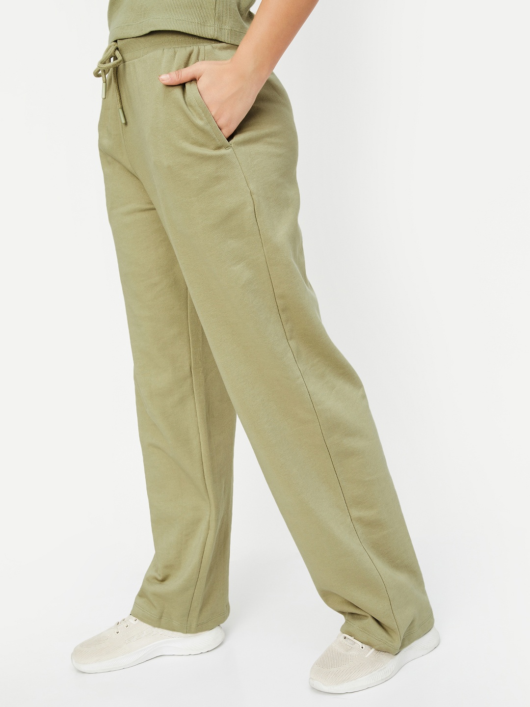 

max Women Mid Rise Track Pants, Brown