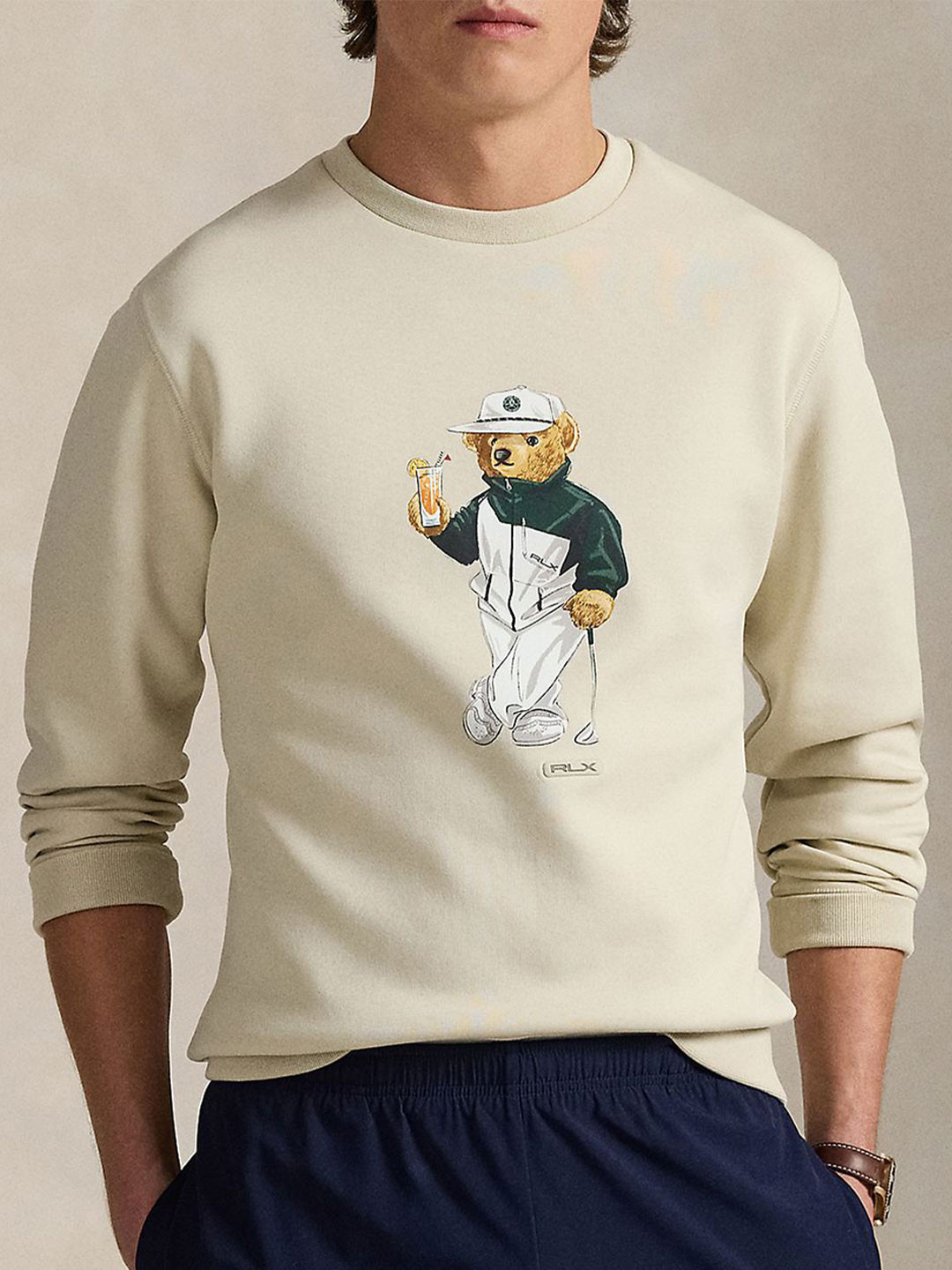 

Polo Ralph Lauren Natural Classic Polo Bear Printed Double-Knit Sweatshirt, Grey