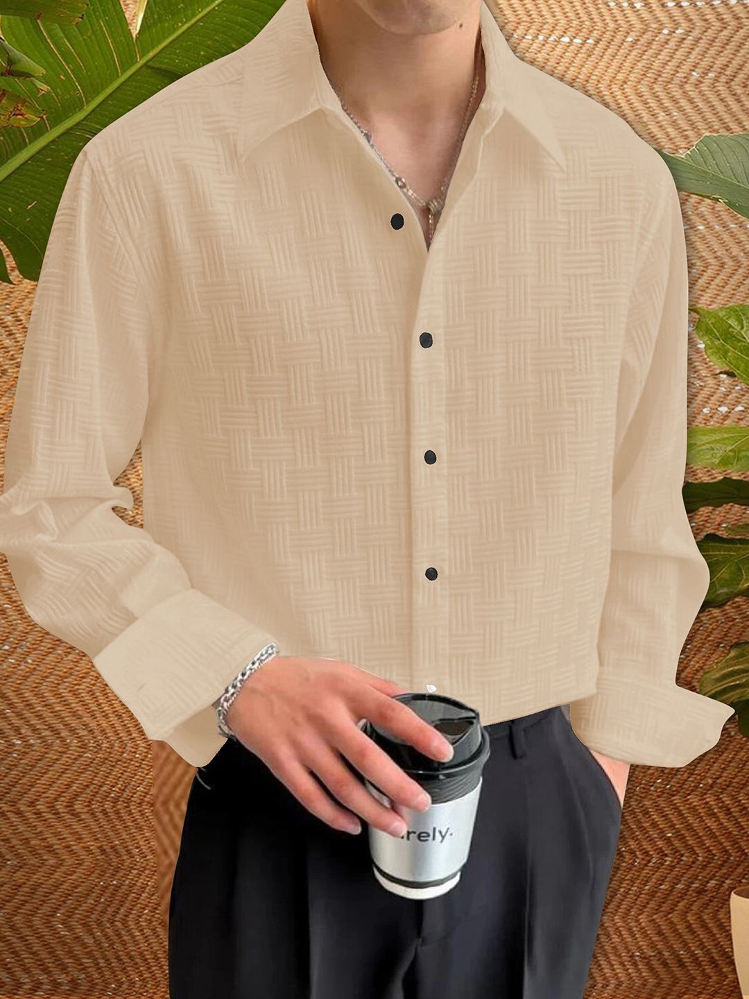

Moda Rapido Men Original Opaque Casual Shirt, Beige