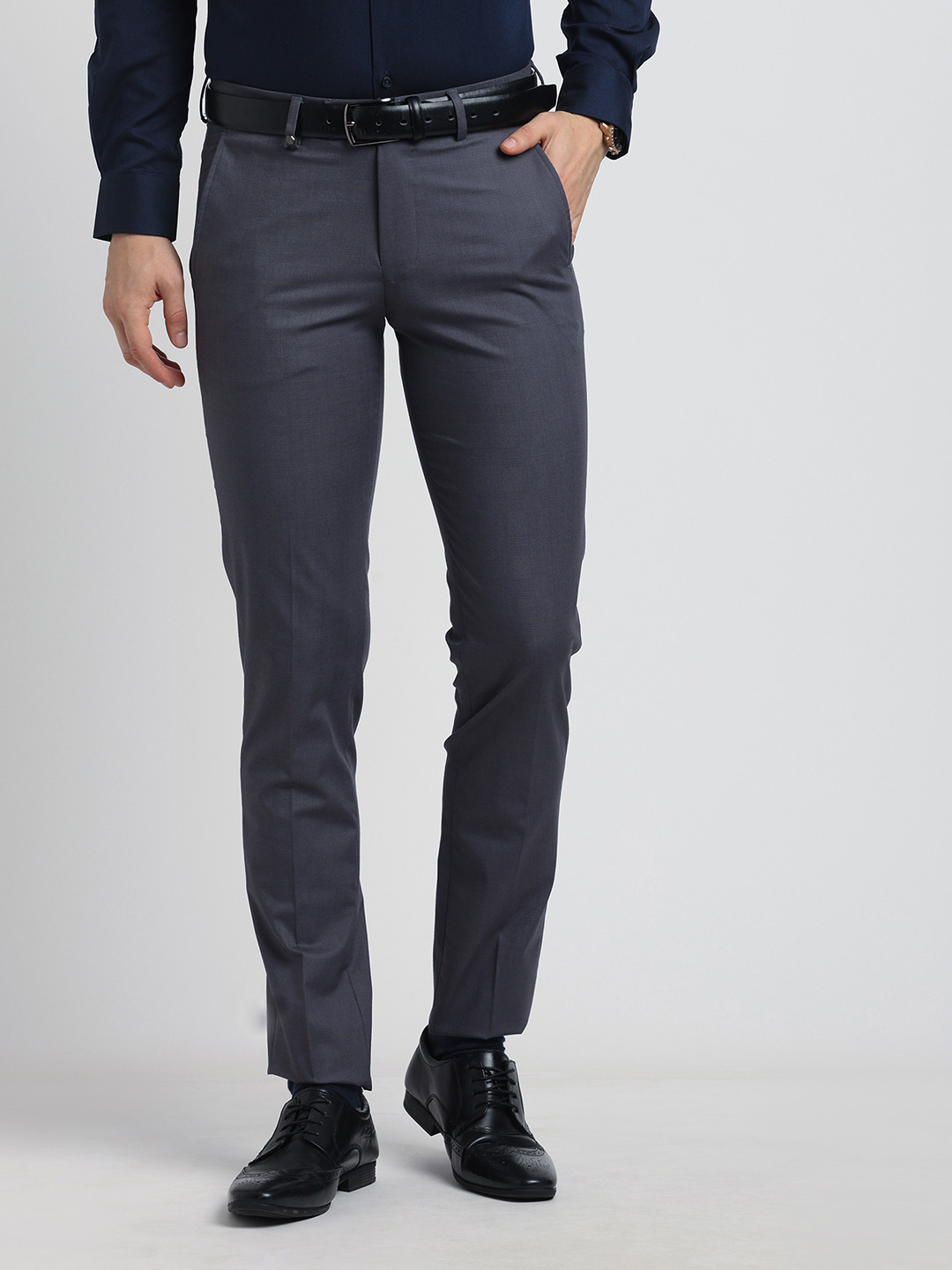 

Turtle Men Classic Slim Fit Trousers, Charcoal