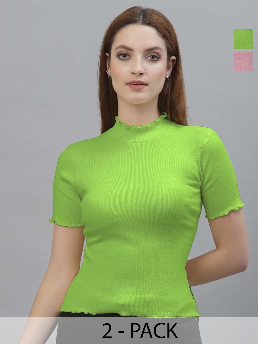 

Friskers Cotton Crop Top, Fluorescent green