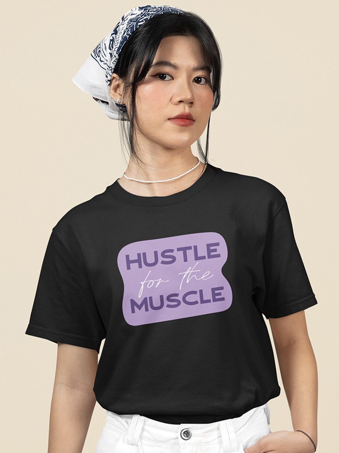 

MASTI TEES Printed Cotton Lounge T-Shirt, Black