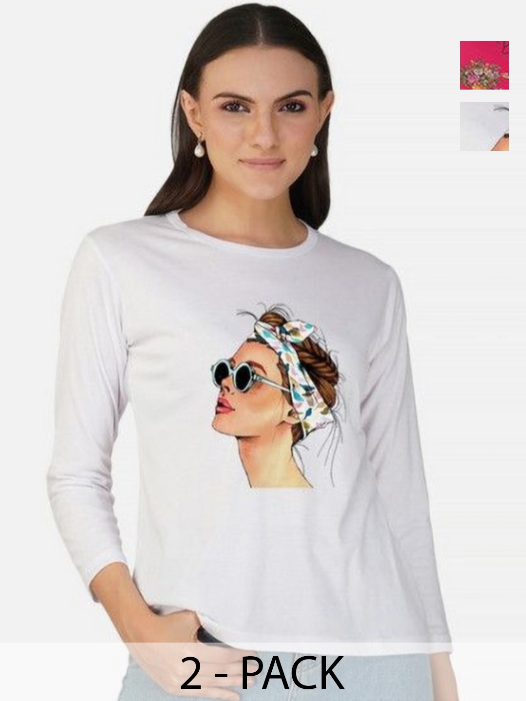 

Metronaut Women 2 Printed Bio Finish Applique T-shirt, White