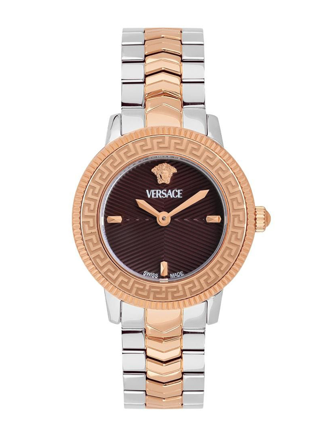 

Versace Women Brass Dial & Stainless Steel Straps Analogue Watch VEUCA0624, Brown