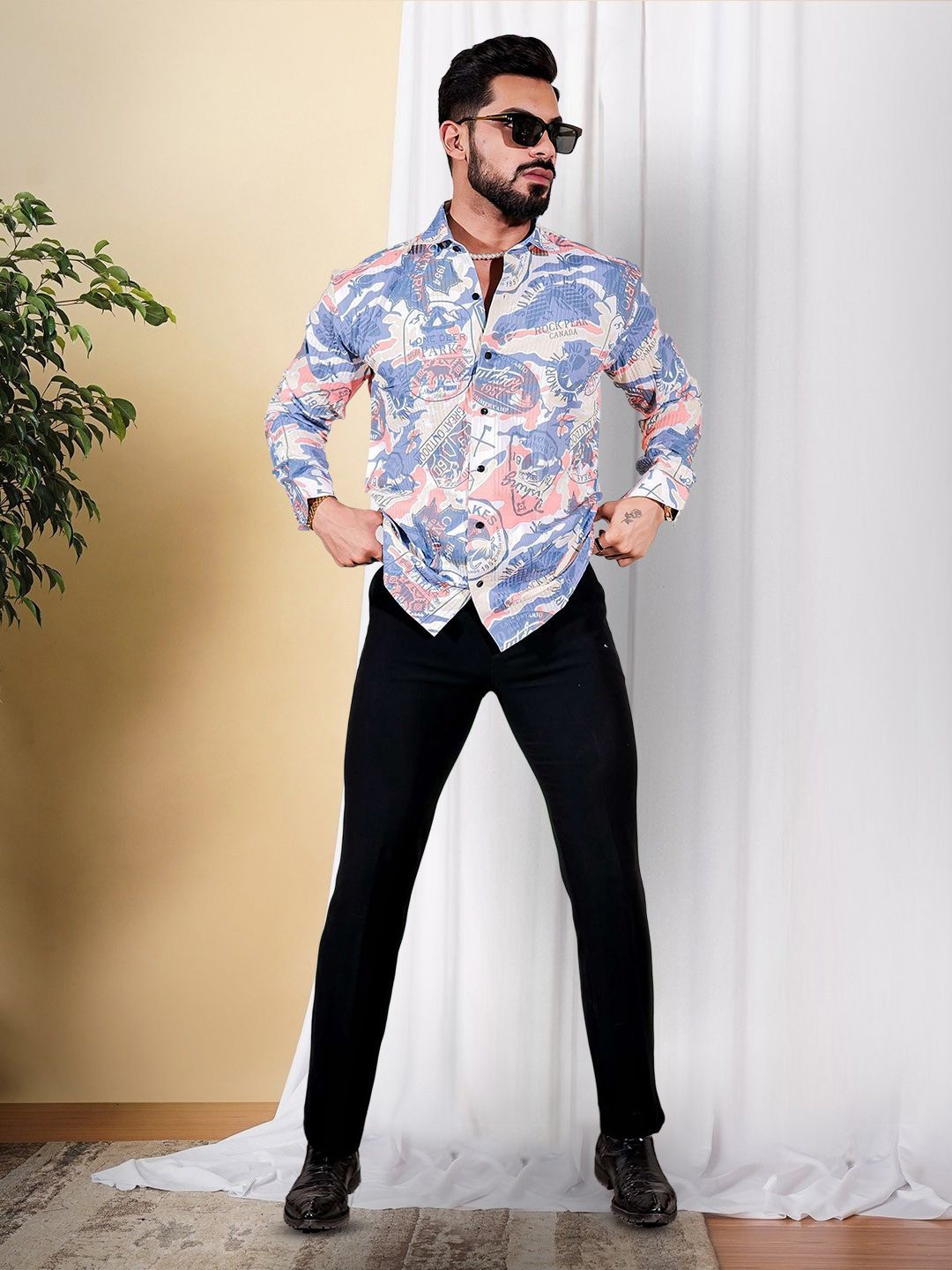 

Moda Rapido Men Original Opaque Printed Casual Shirt, Multi