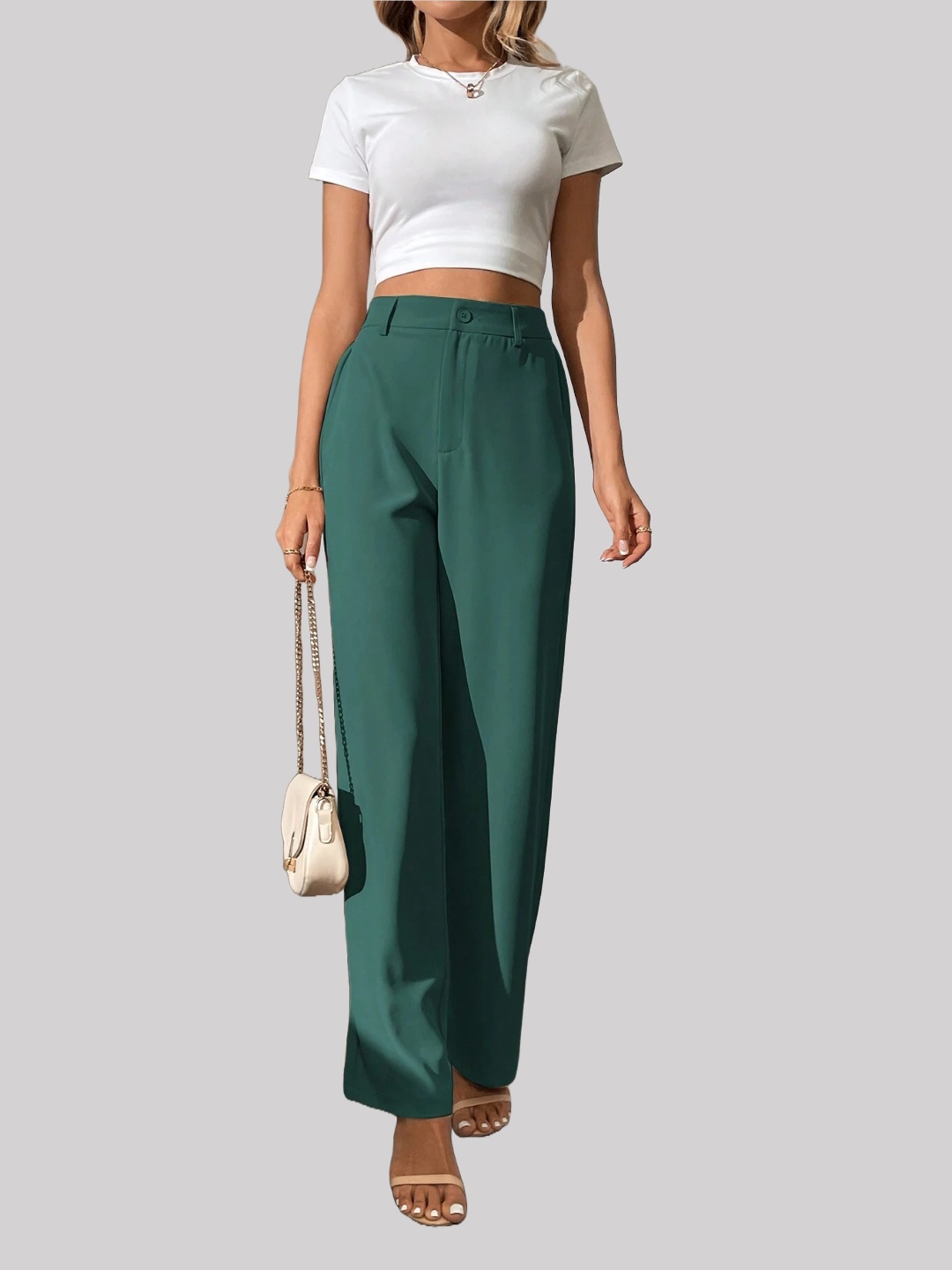 

Chemistry Women Custom High-Rise Trousers, Green
