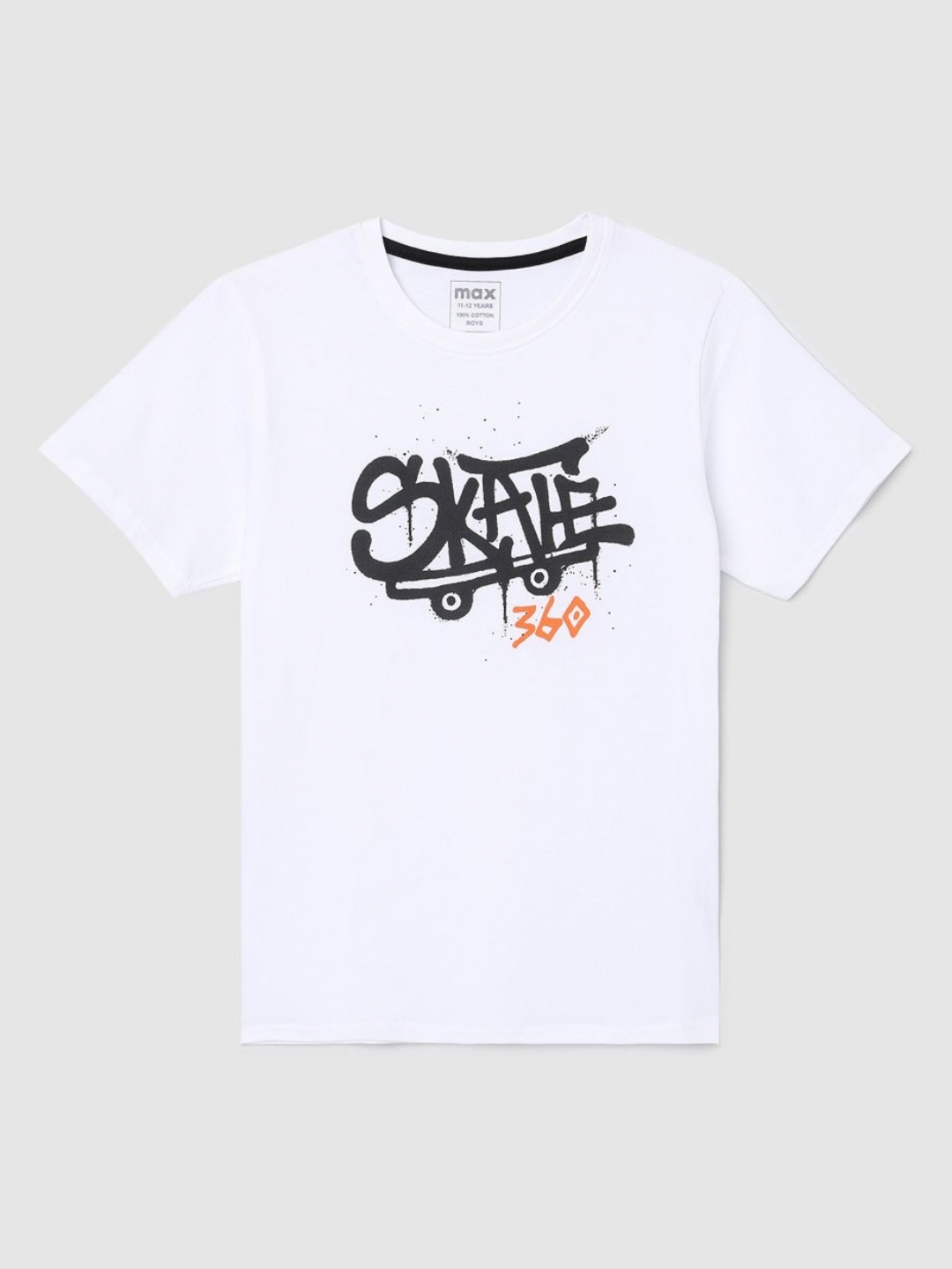 

max Boys Printed Applique T-shirt, White