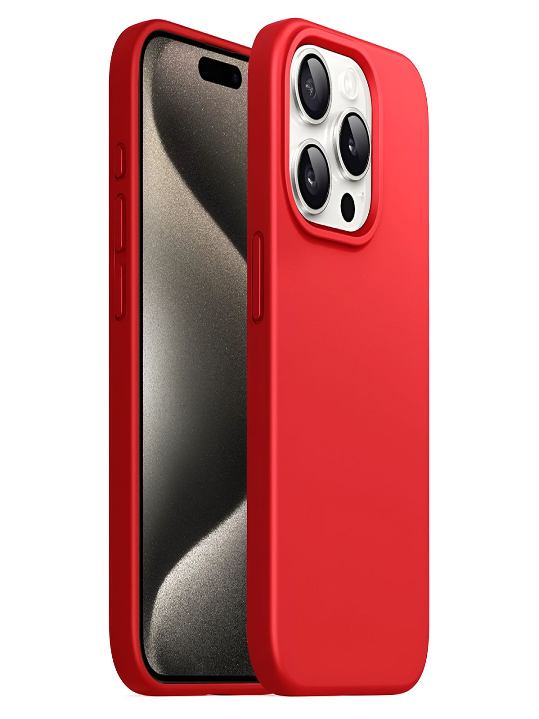 

LIRAMARK Solid Printed iPhone 15 Pro Back Case Mobile Accessories, Red