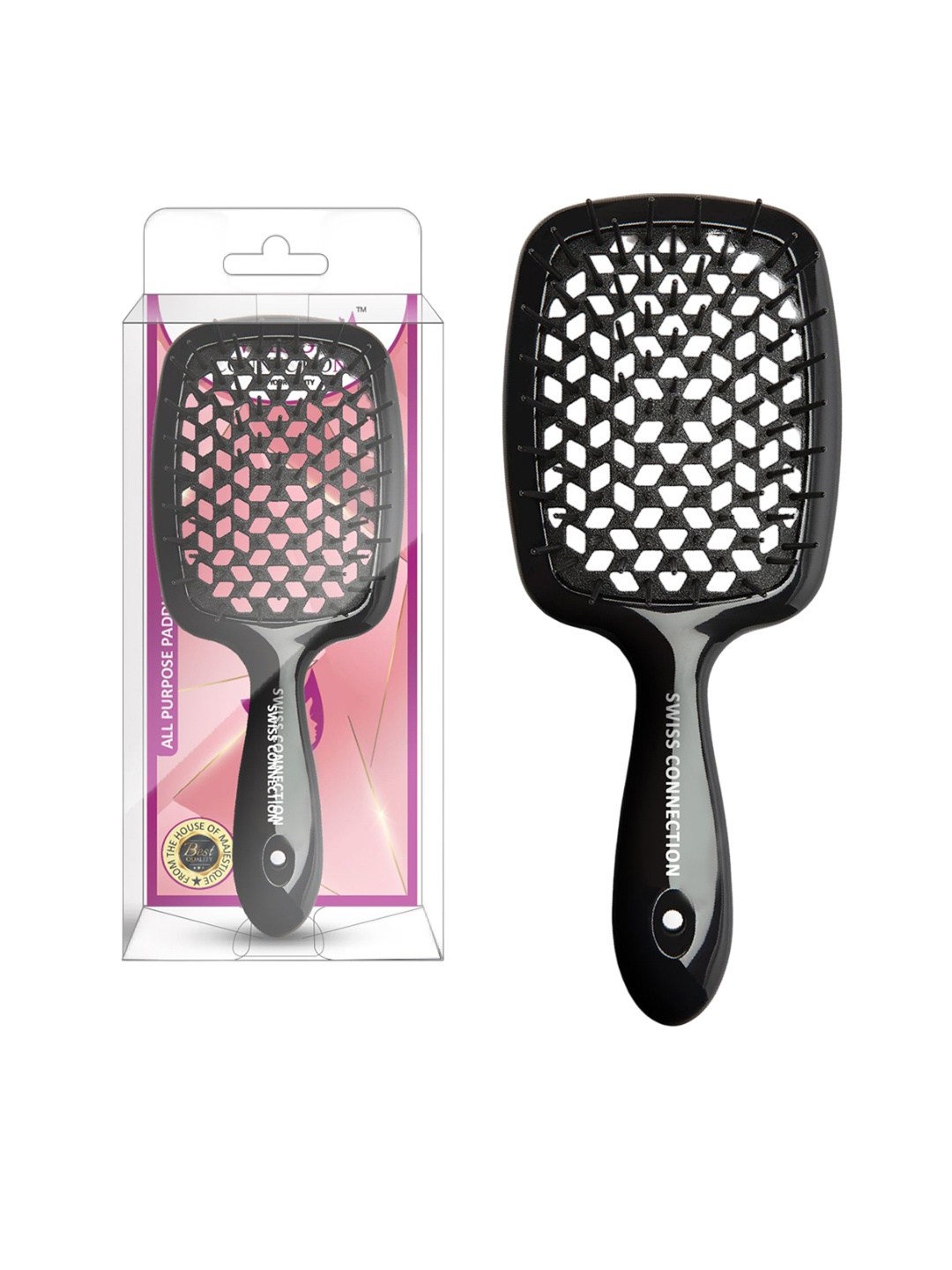 

Swiss Connection Paddle Hair Brush - Black