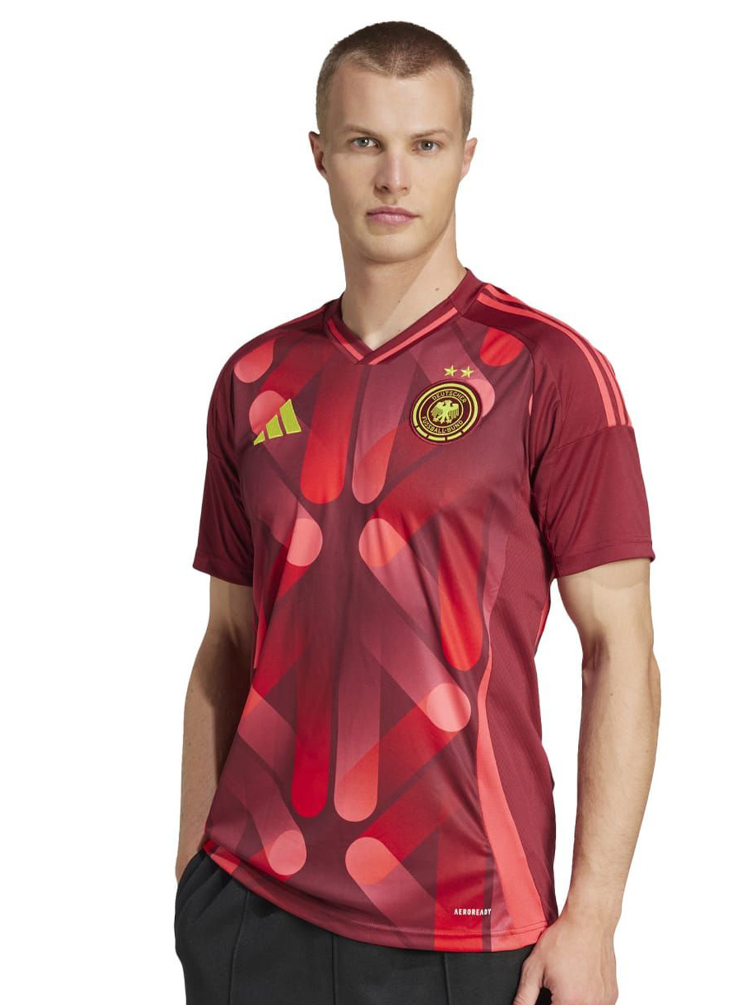

ADIDAS DFB Printed Jersey T-shirt, Burgundy
