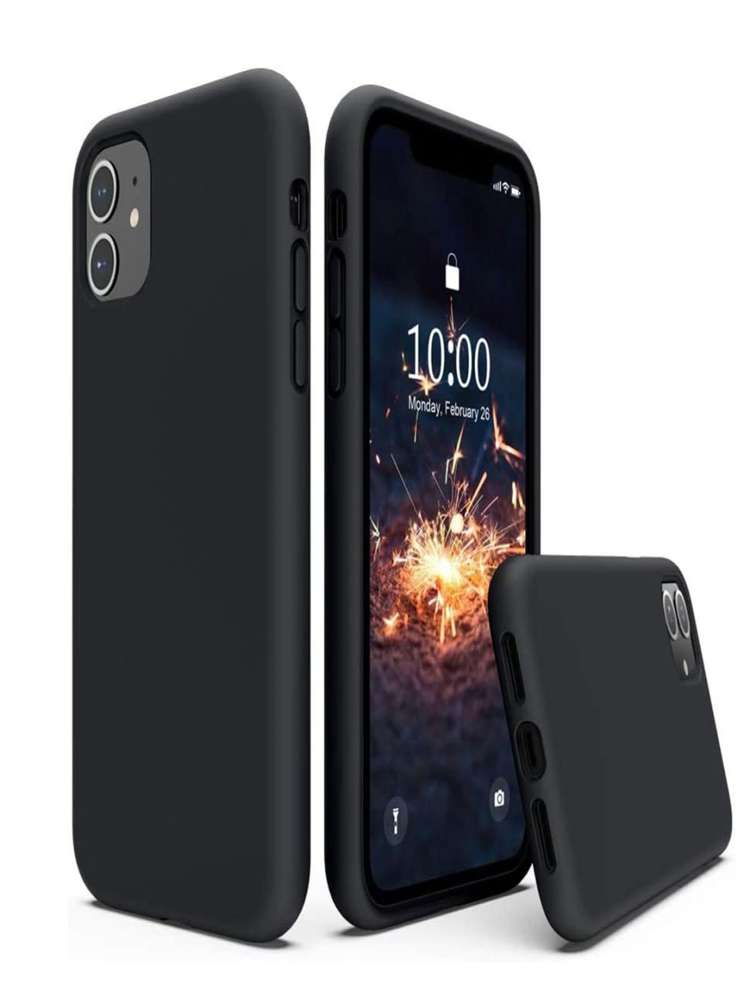 

LIRAMARK Solid Printed iPhone 11 Back Case Mobile Accessories, Black