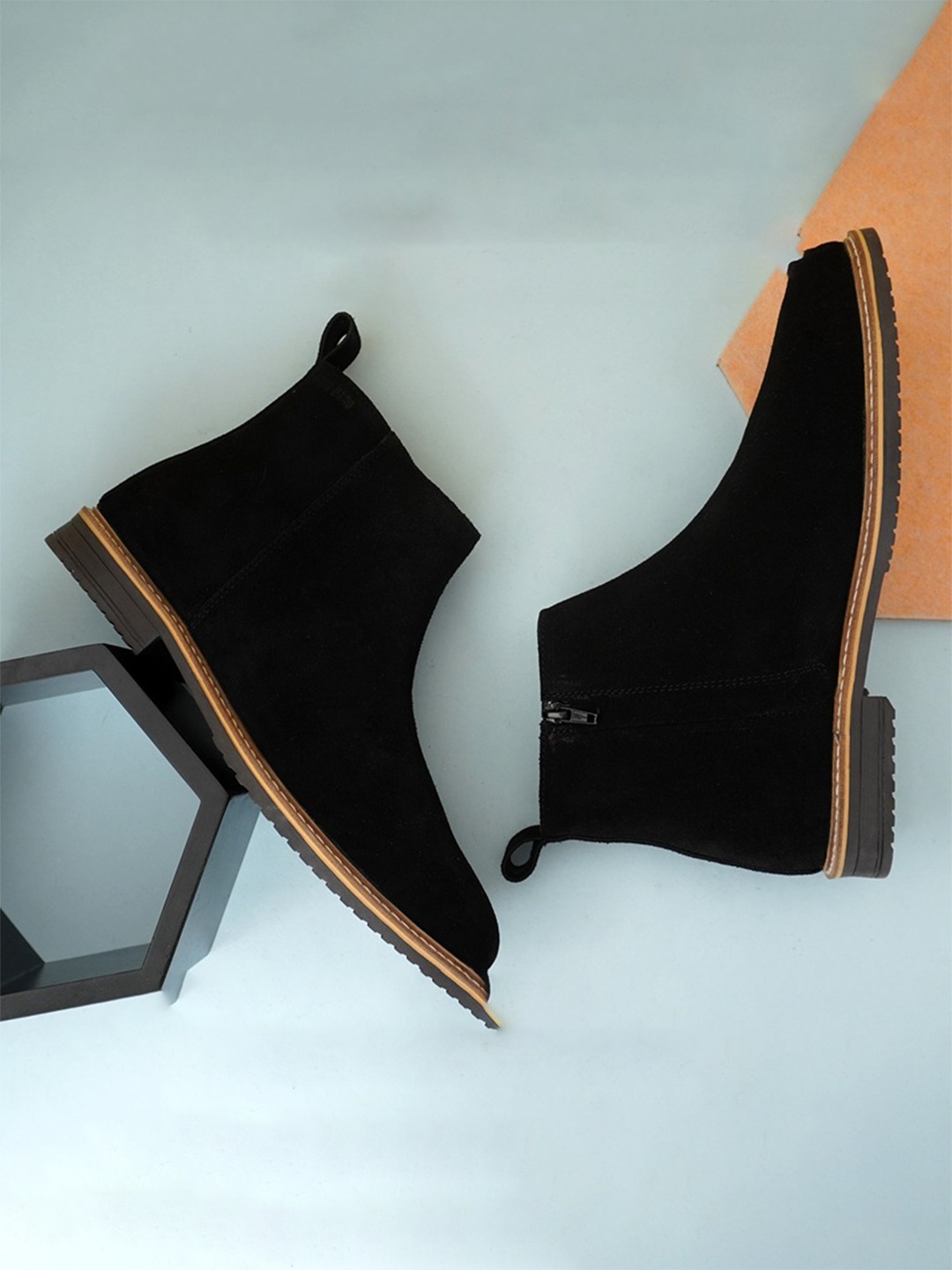 

Warnex Men Block-Heeled Chelsea Boots, Black
