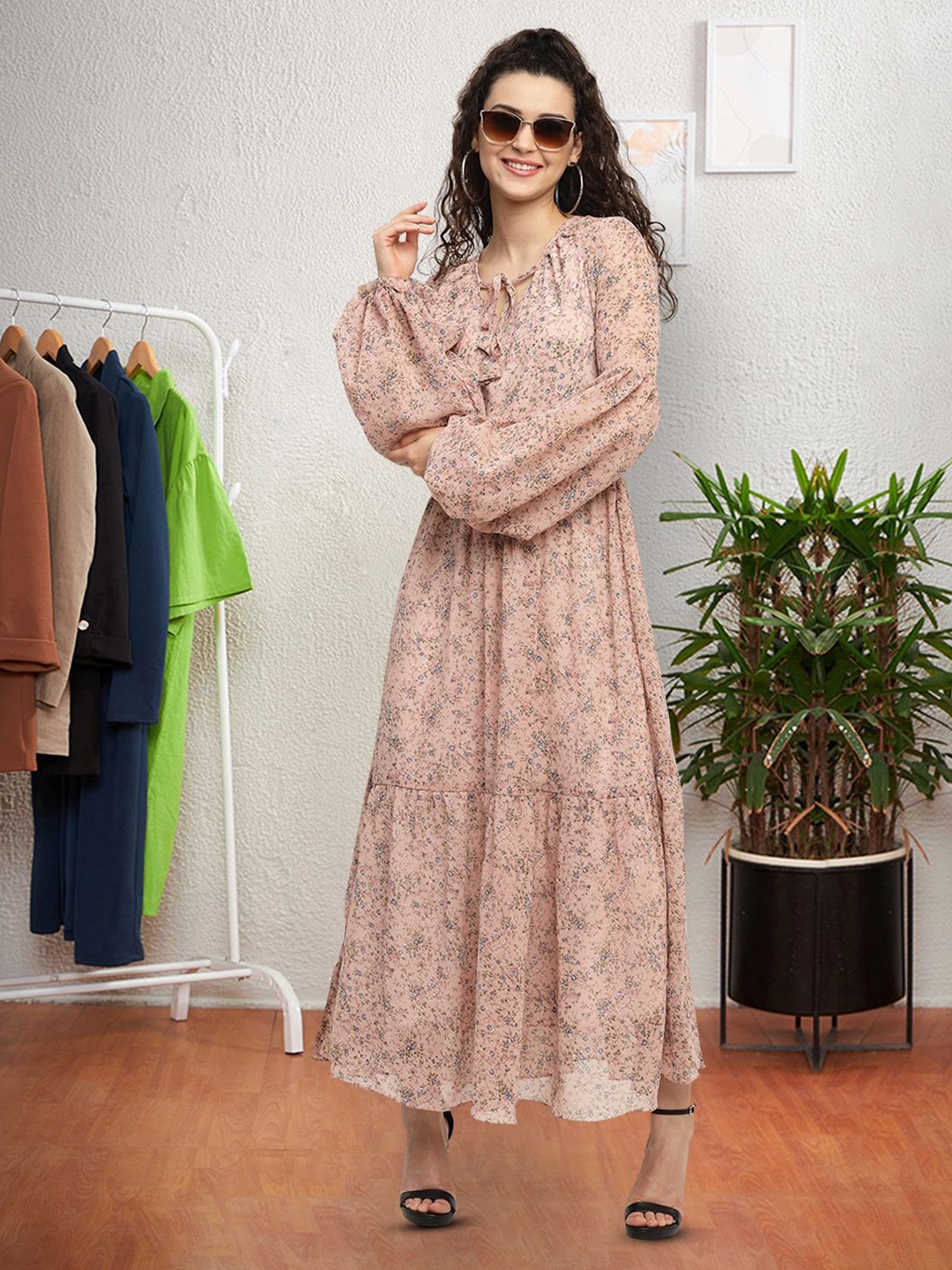 

Moda Rapido Floral Print Applique Fit & Flare Dress, Multi