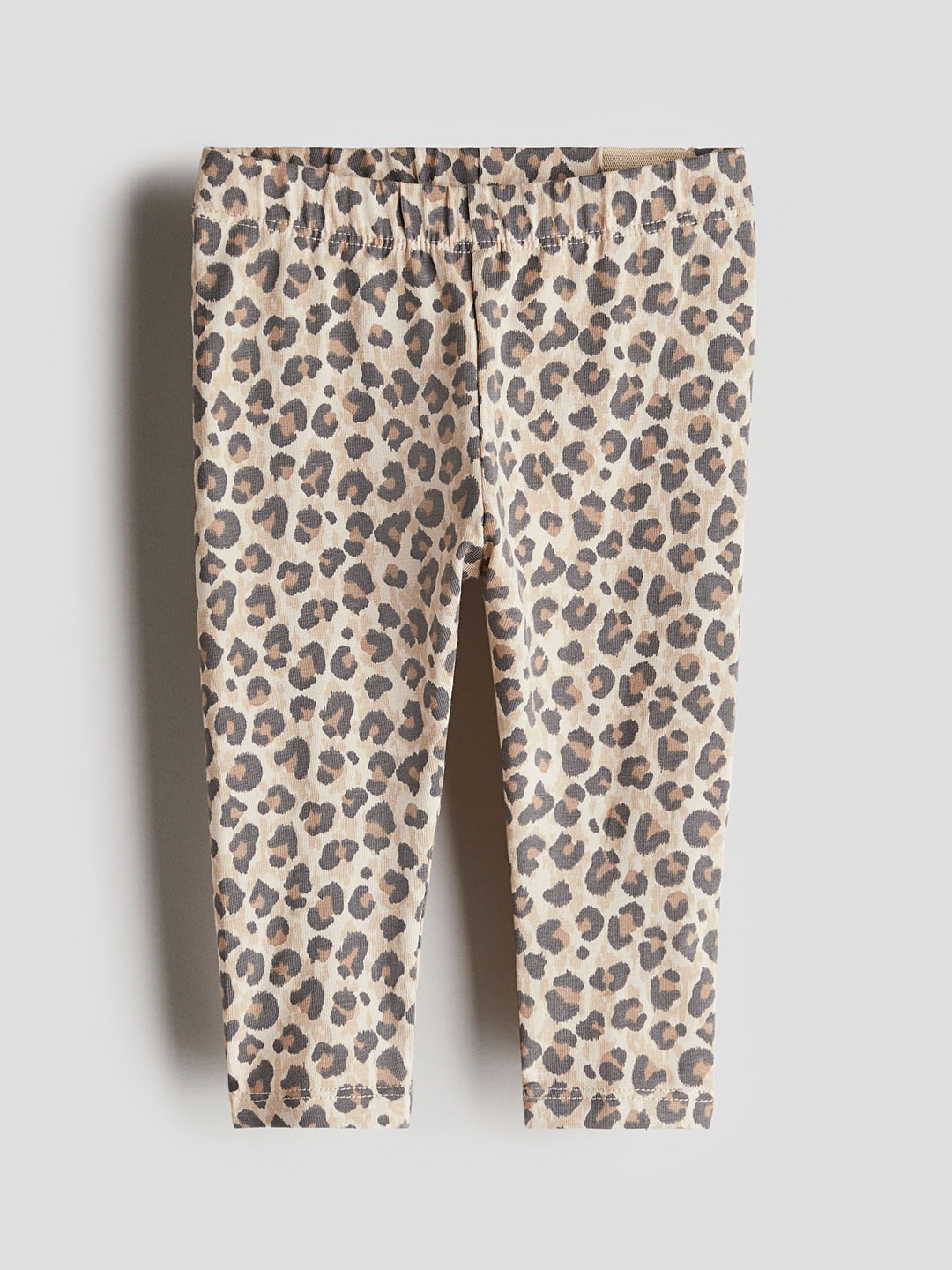 

H&M Printed Cotton Leggings, Beige