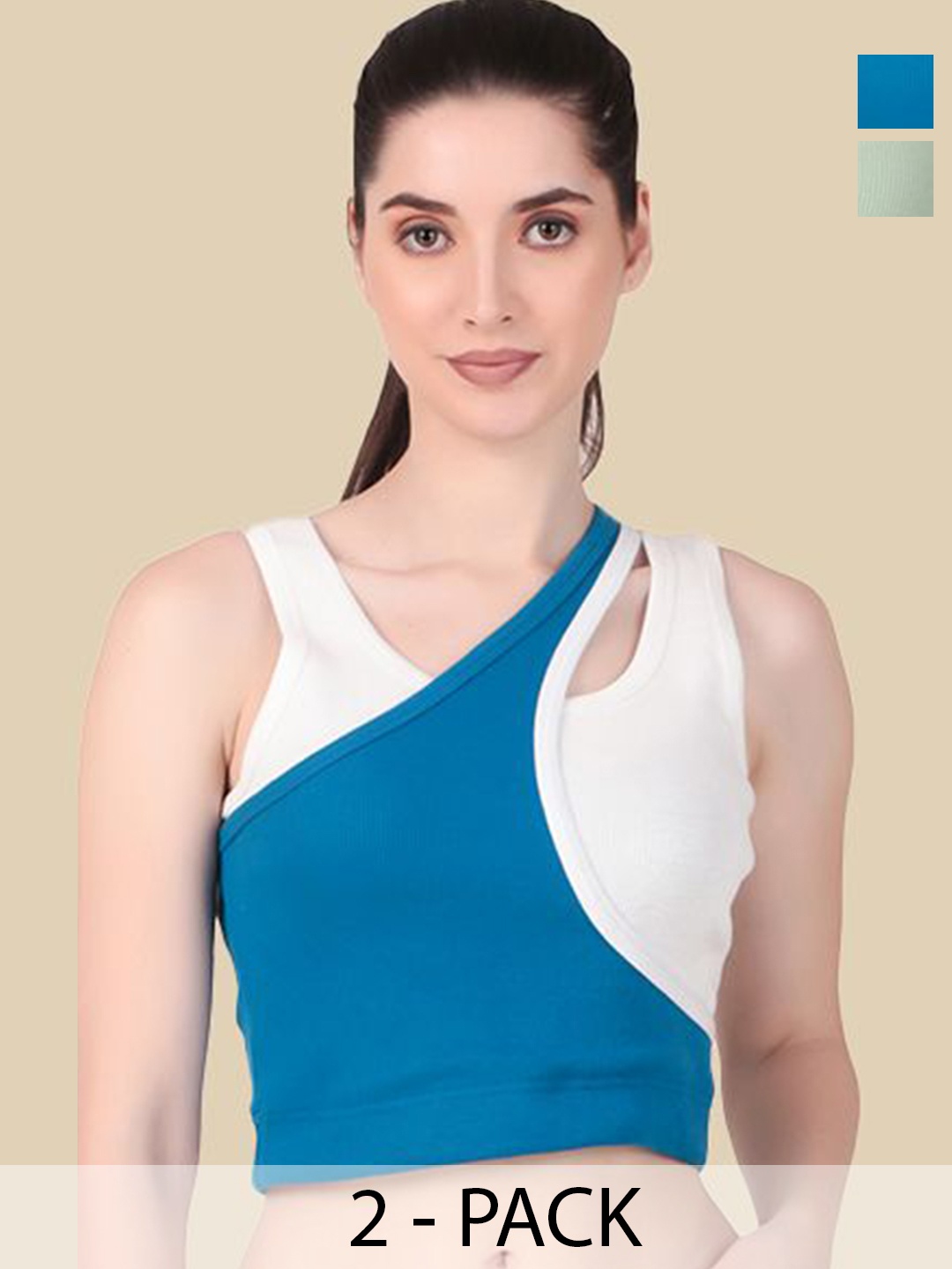 

Mast & Harbour Cotton Styled Back Crop Top, Multi