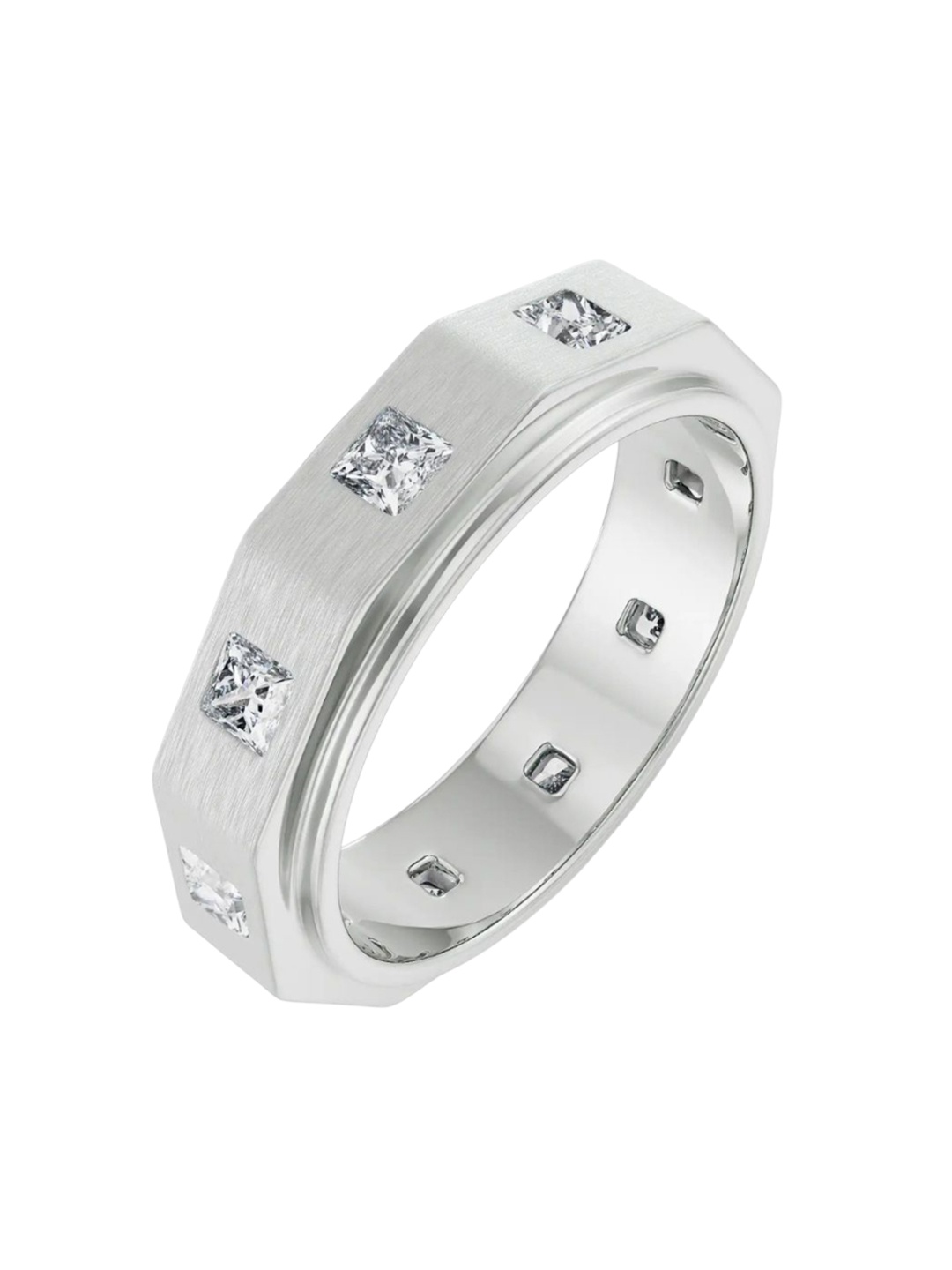 

Emori Elijah Princess Cut Wedding Band, Silver