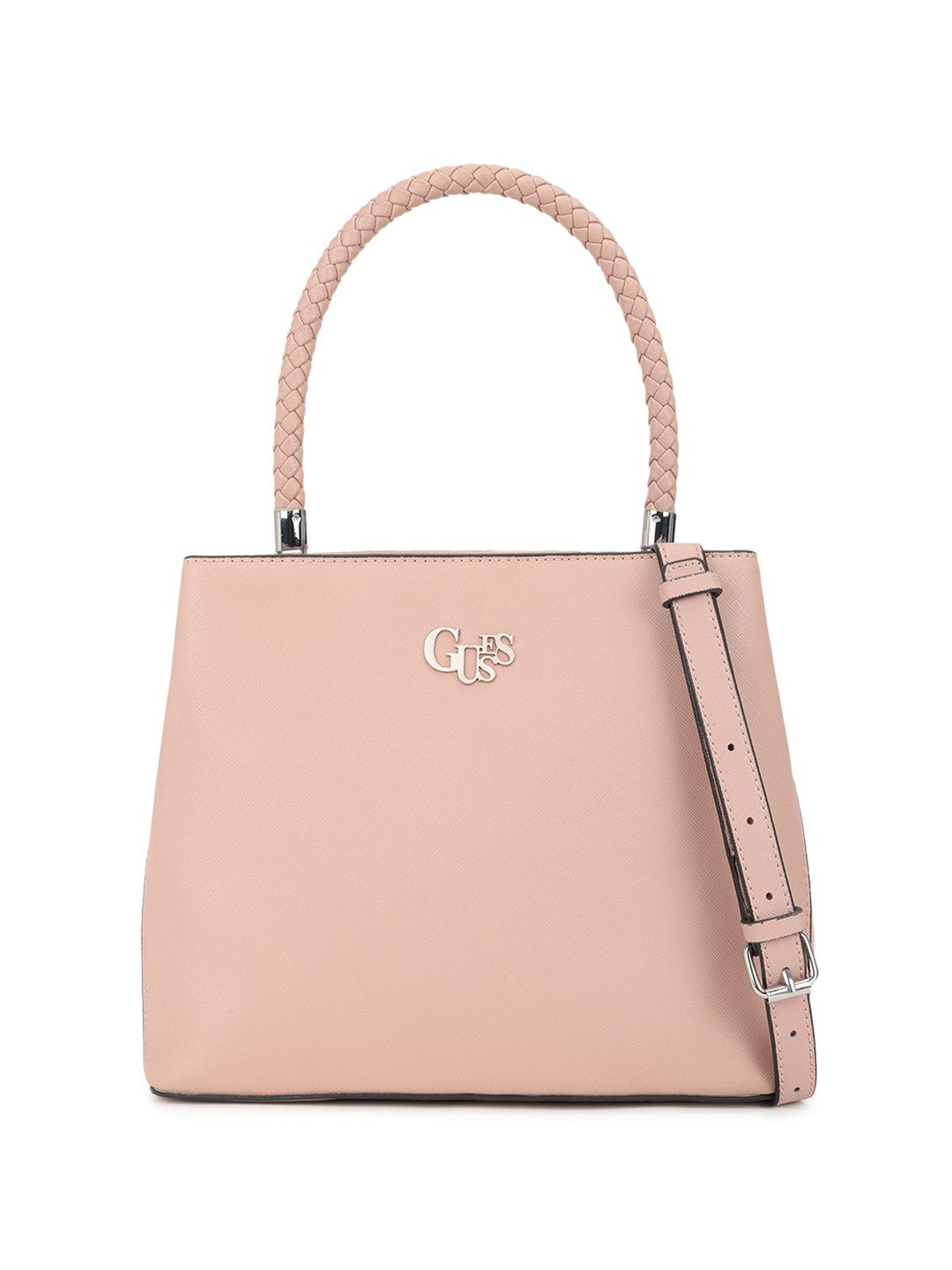 

GUESS PU Shopper Shoulder Bag with Applique, Pink