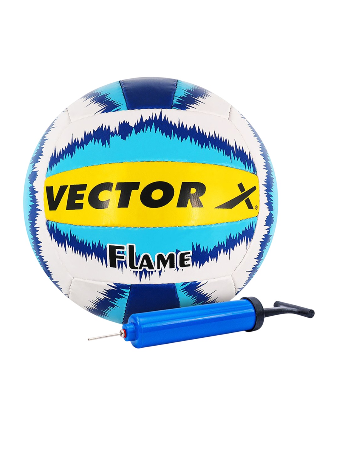 

VECTOR X Flame 18 Panel Volleyball With Pump, White