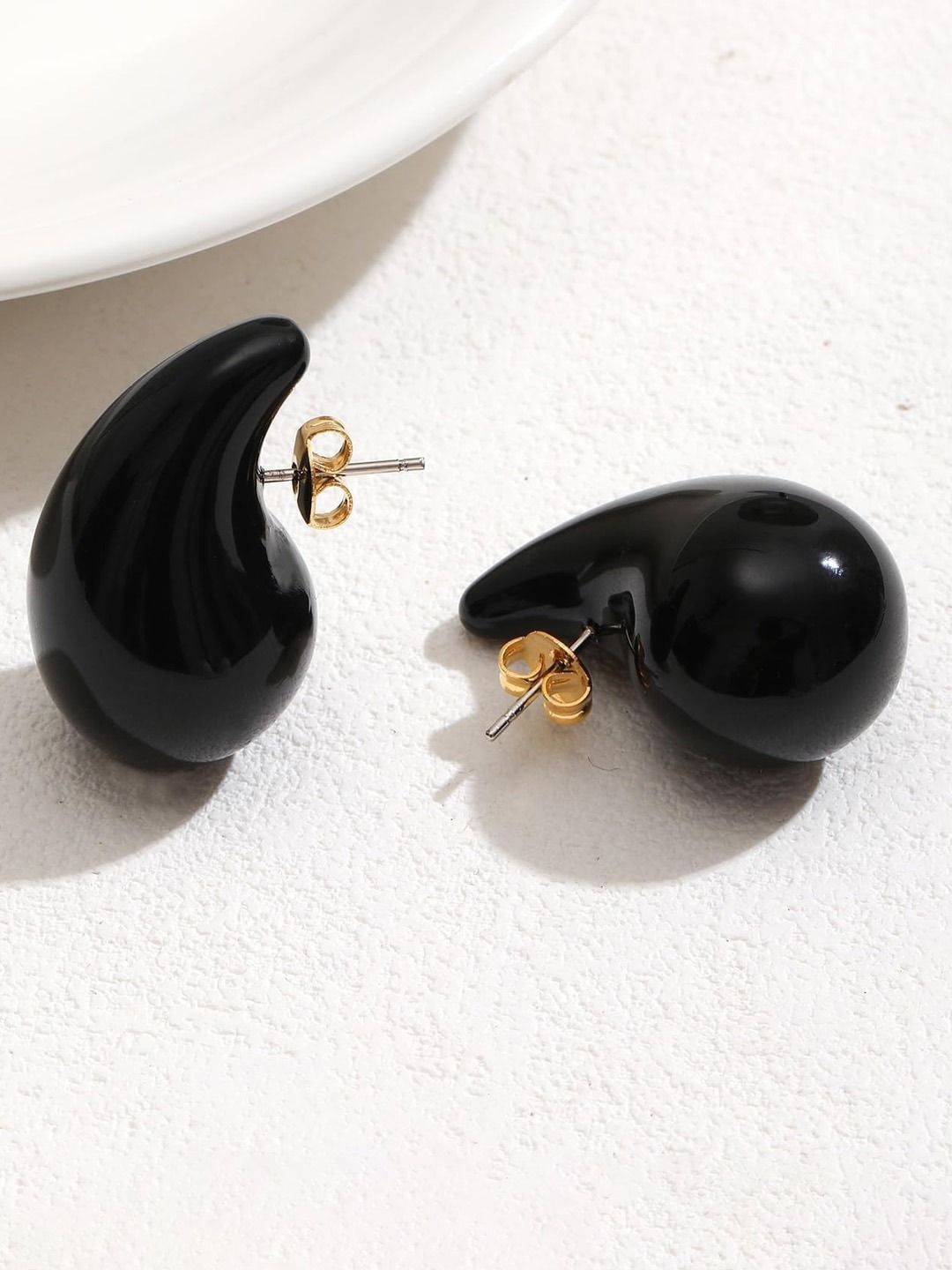 

FIMBUL Teardrop Shaped Drop Earrings, Black