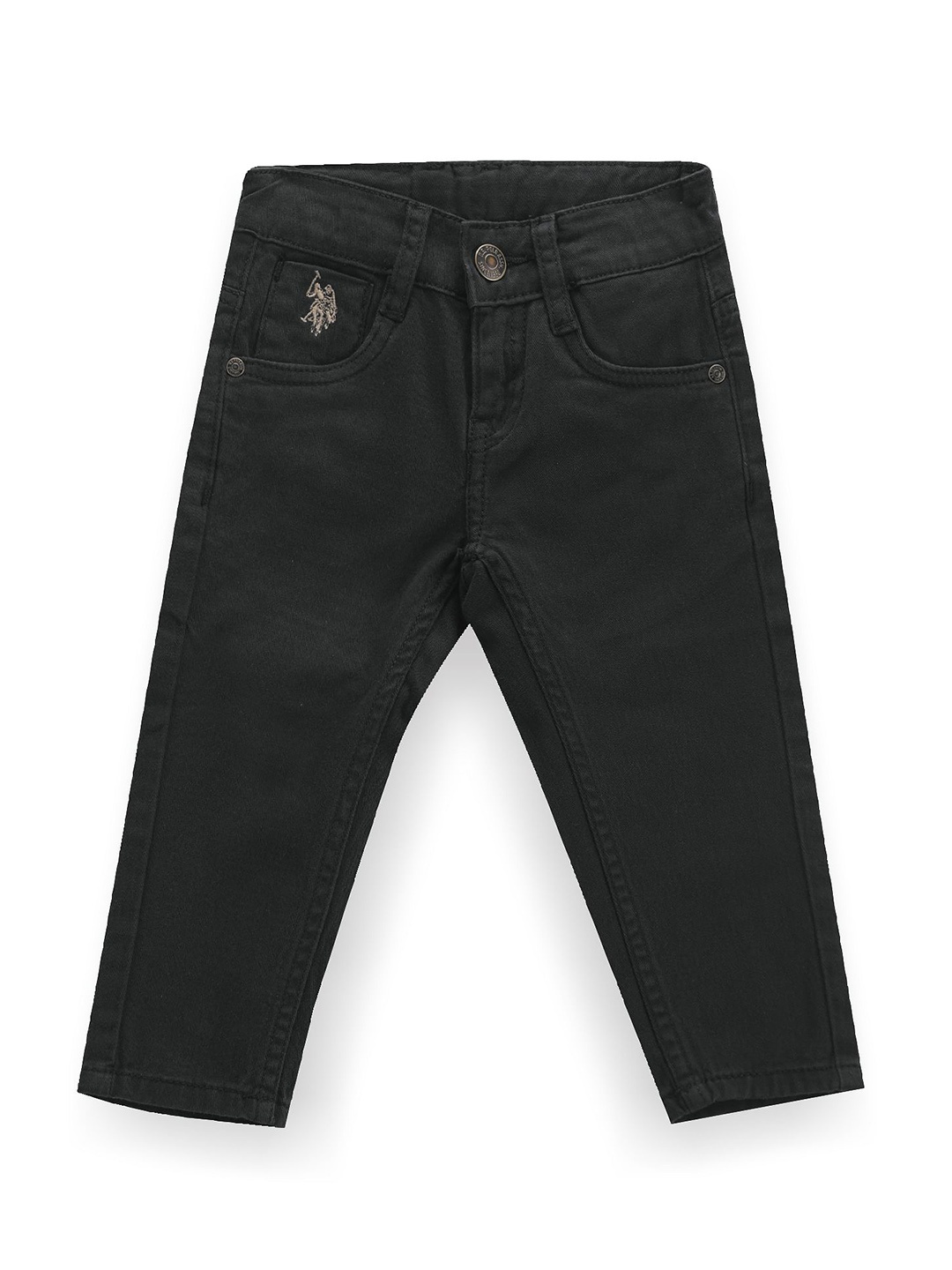 

U.S. Polo Assn. Kids Boys Slim Fit Mid-Rise Stretchable Jeans, Charcoal