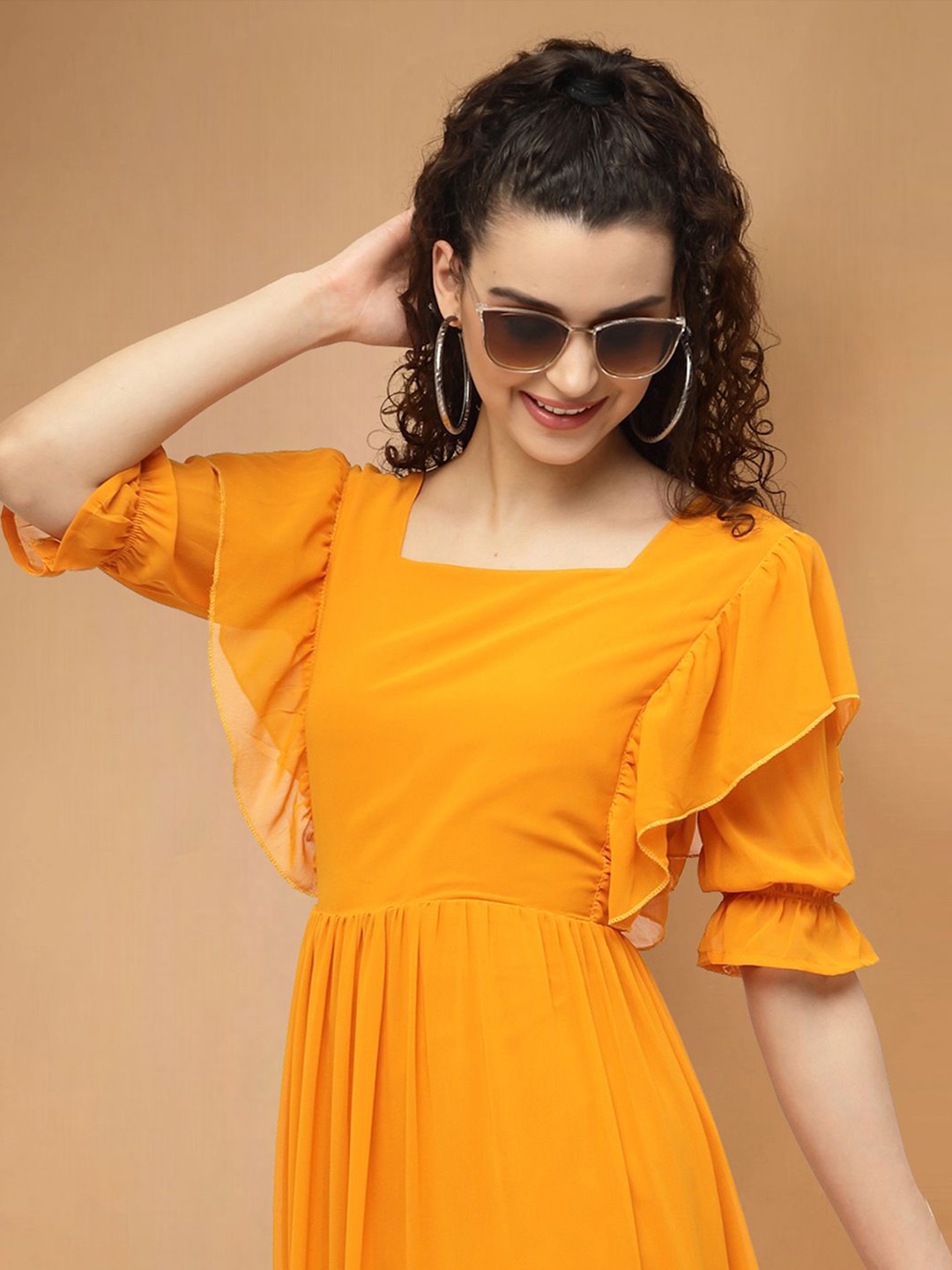 

Moda Rapido Applique Fit & Flare Dress, Orange