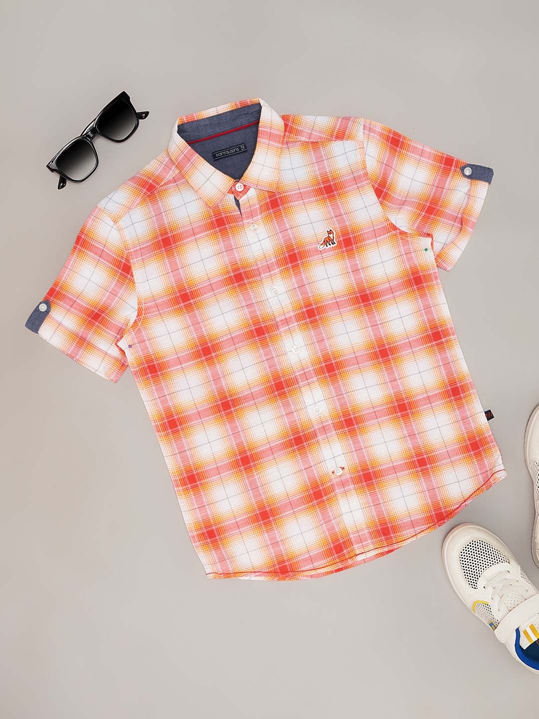 

Pantaloons Junior Boys Opaque Party Shirt, Red