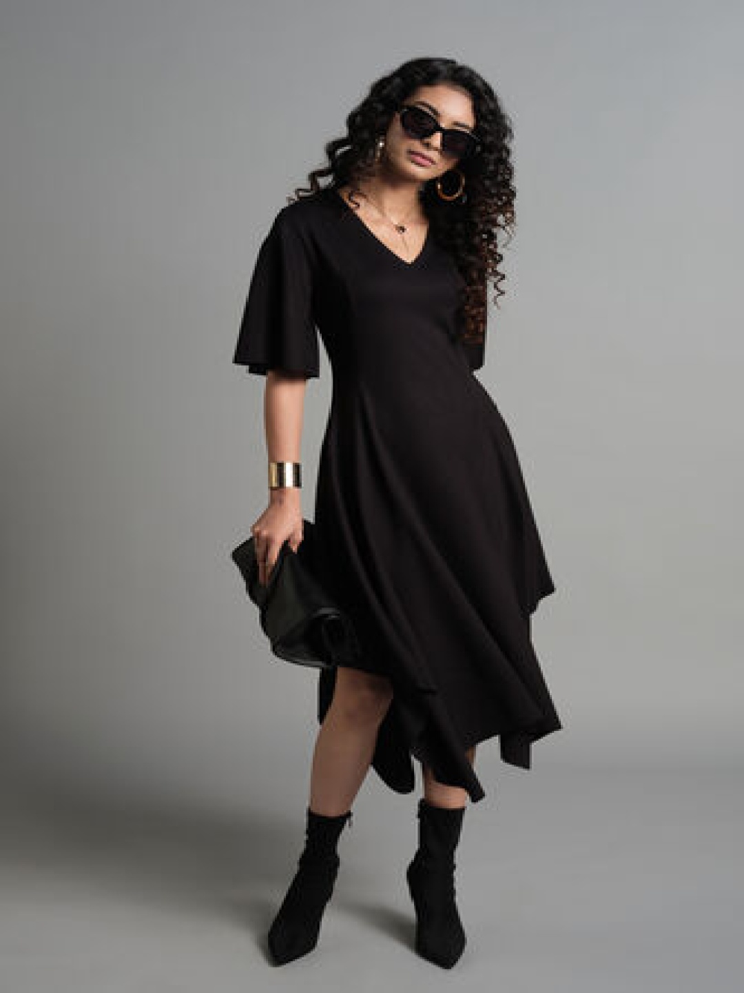 

AND A-Line Dress, Black