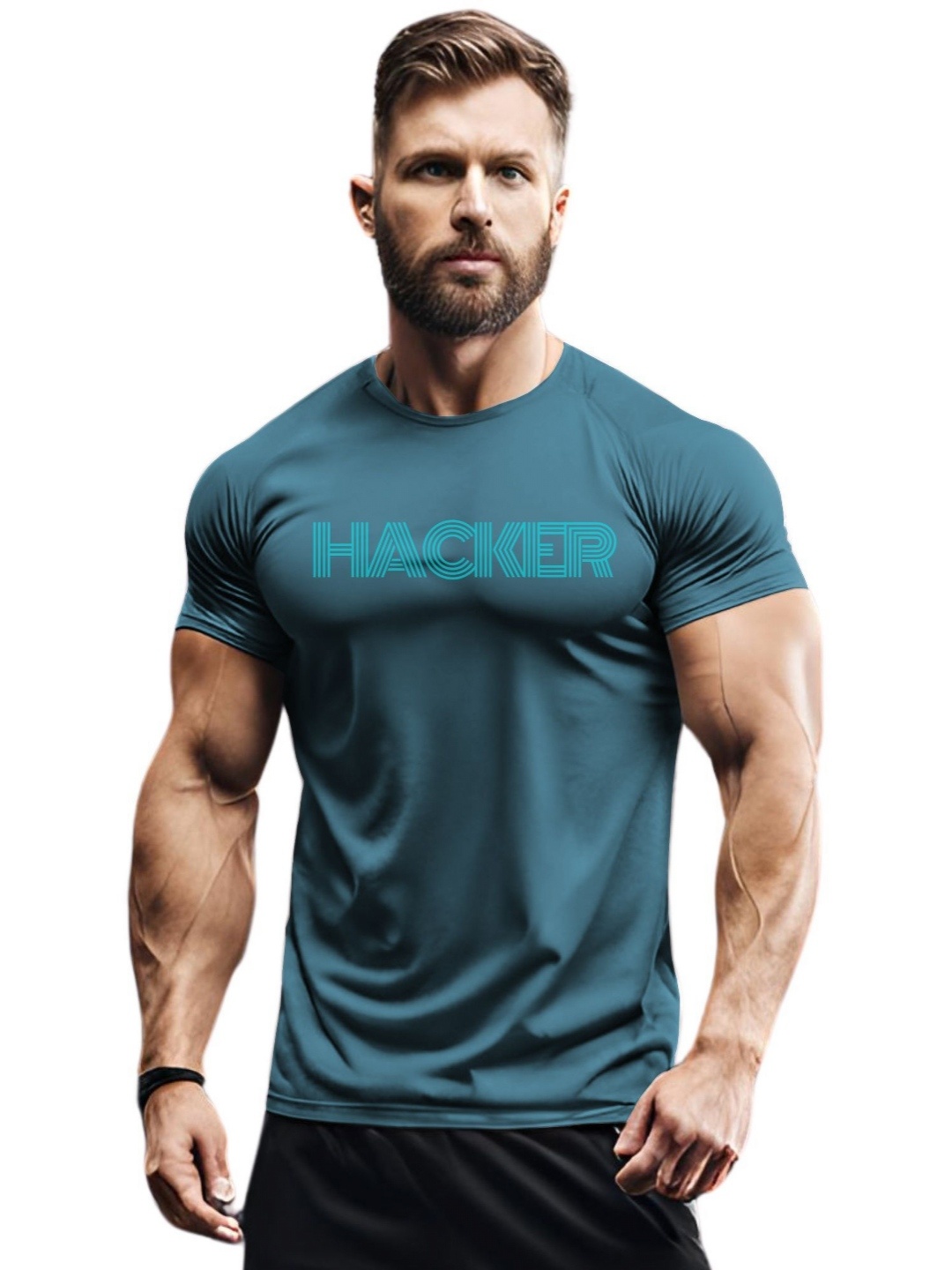 

3Colors Men Moisture Wicking Pockets T-shirt, Blue