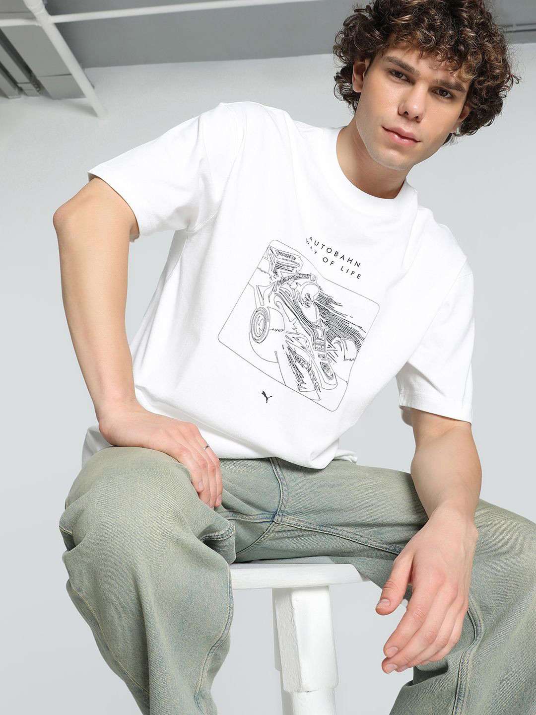

Puma Graphics Autobahn Relaxed Fit Tee, White