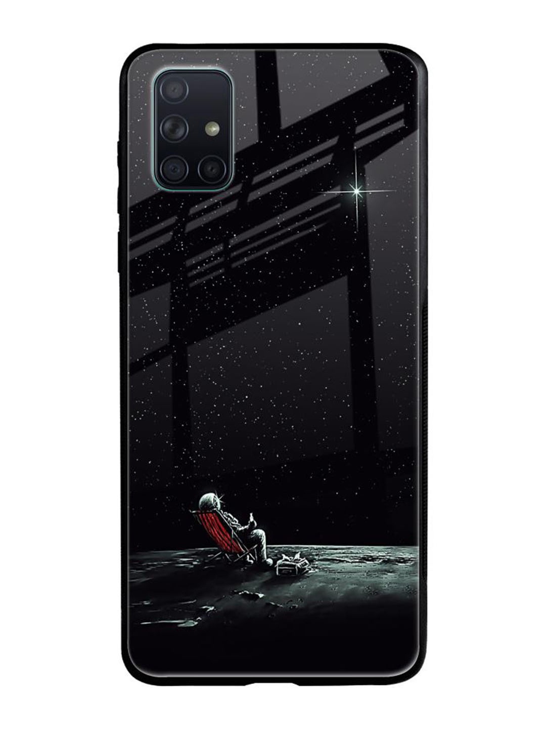 

QRIOH Quirky Printed Samsung Galaxy A51 Back Case Mobile Accessories, Black