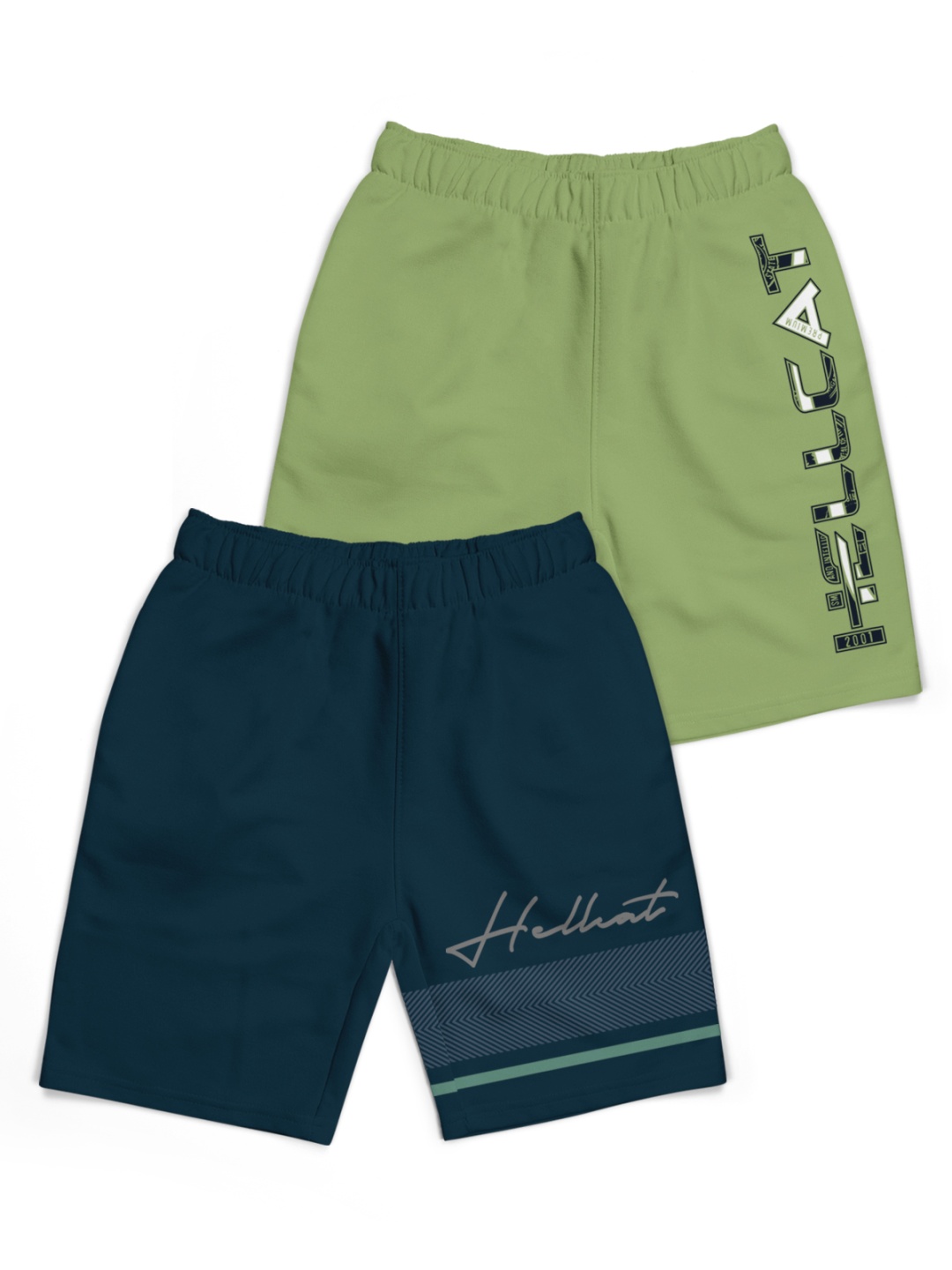 

HELLCAT Boys Typography Printed Shorts, Green