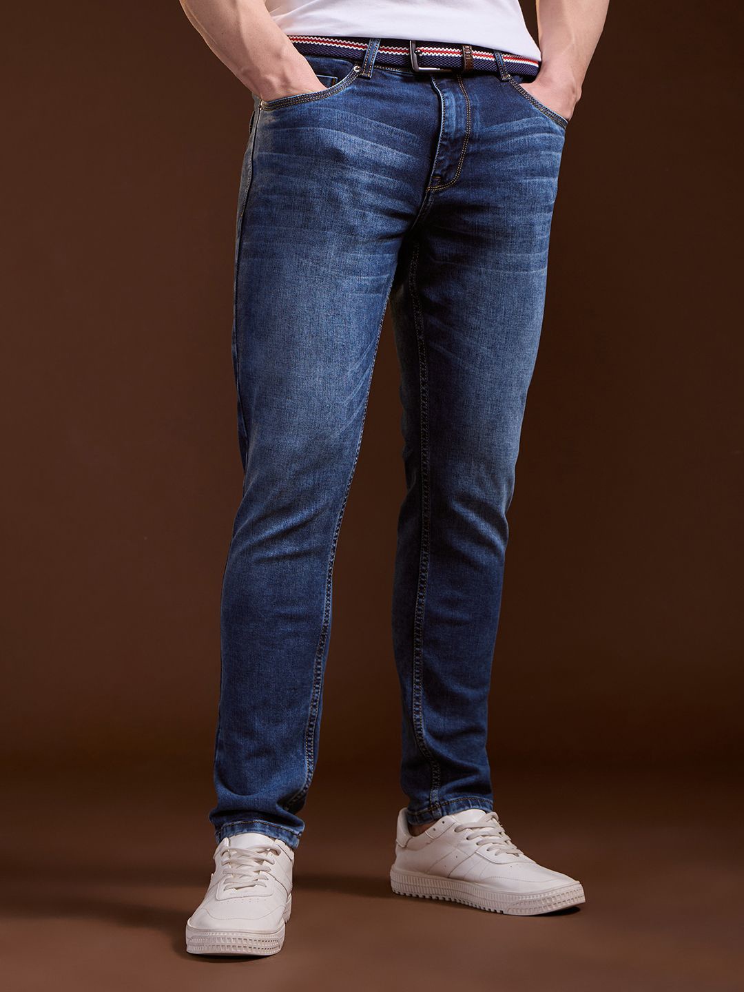 

THE BEAR HOUSE Men Slim Fit Stretchable Jeans, Blue
