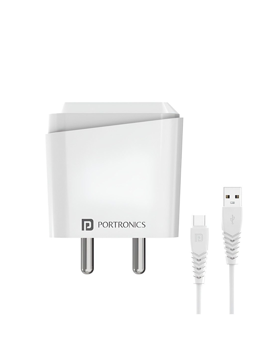 

Portronics Adapto 40 C,18w 3A Mach USB Fast Charging Adaptor With 1M Type C Cable, White