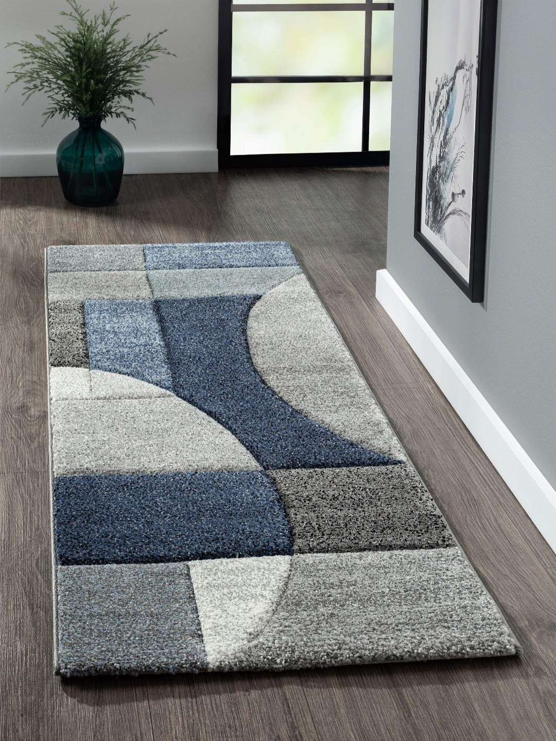 

OBSESSIONS Blue Rectangle Bed Runner