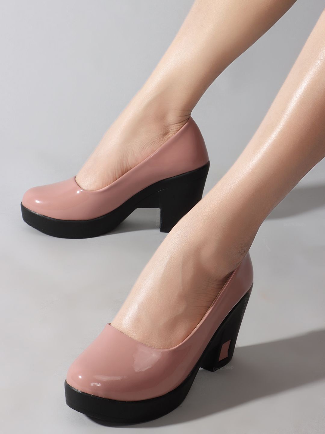 

EARTH STEP Block Pumps, Pink