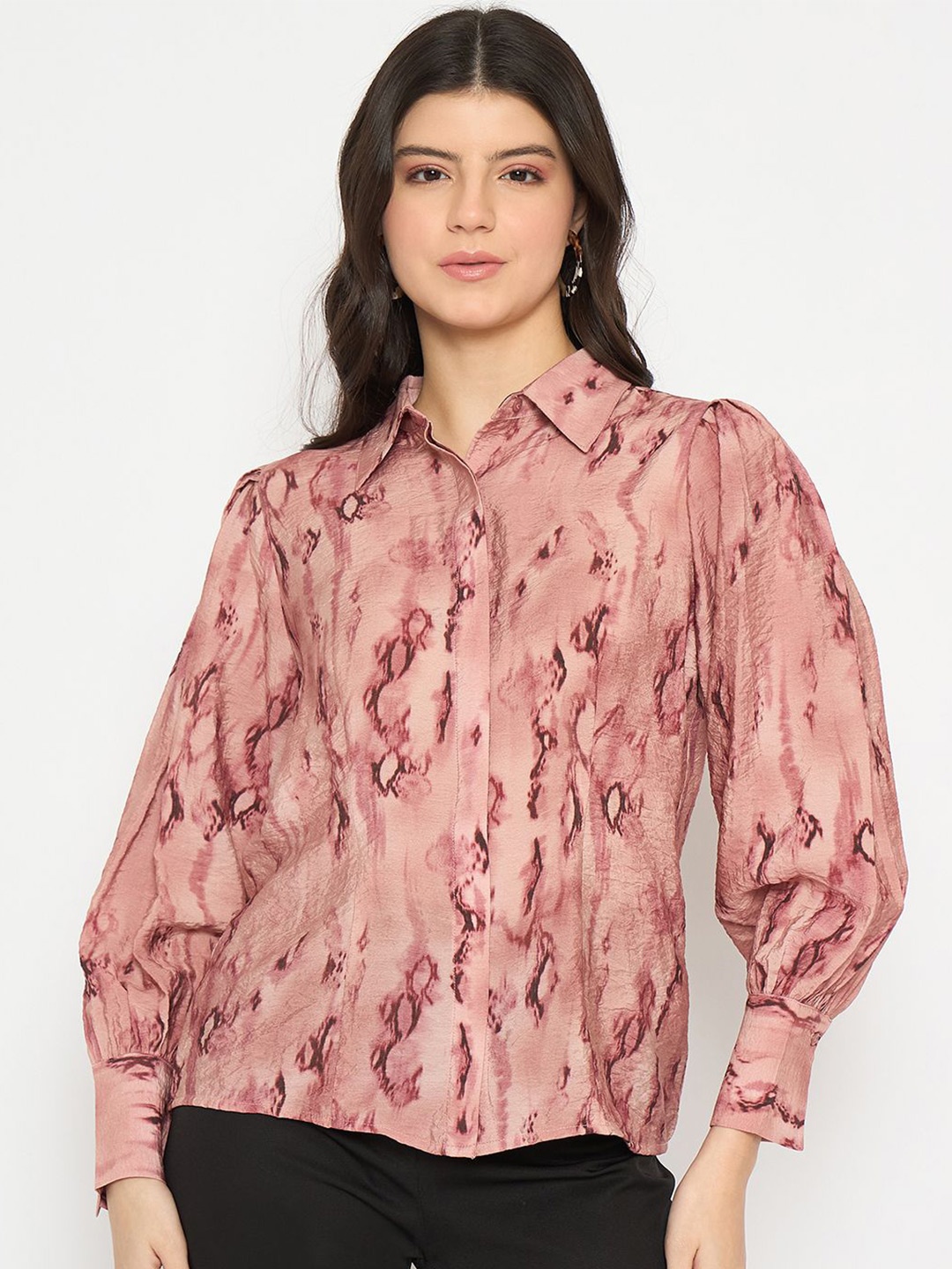 

Madame Women Floral Opaque Printed Casual Shirt, Red