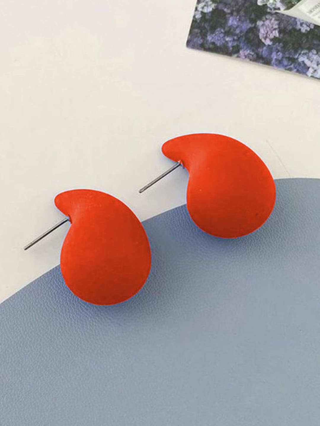 

KRENOZ Teardrop Shaped Drop Earrings, Orange